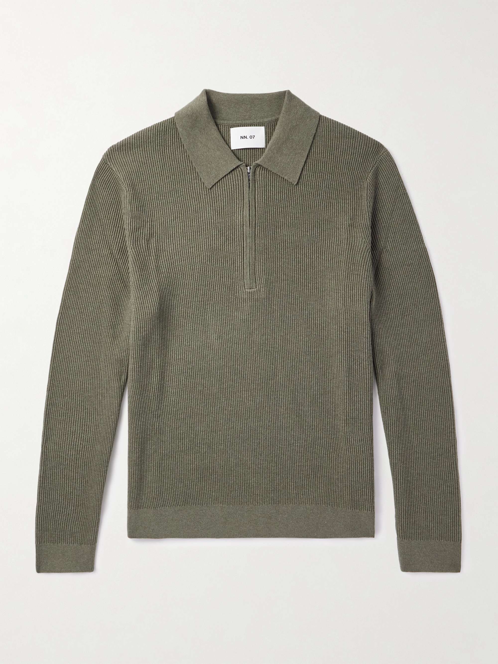 Hansie 6600 Ribbed Organic Cotton Half-Zip Polo Sweater view