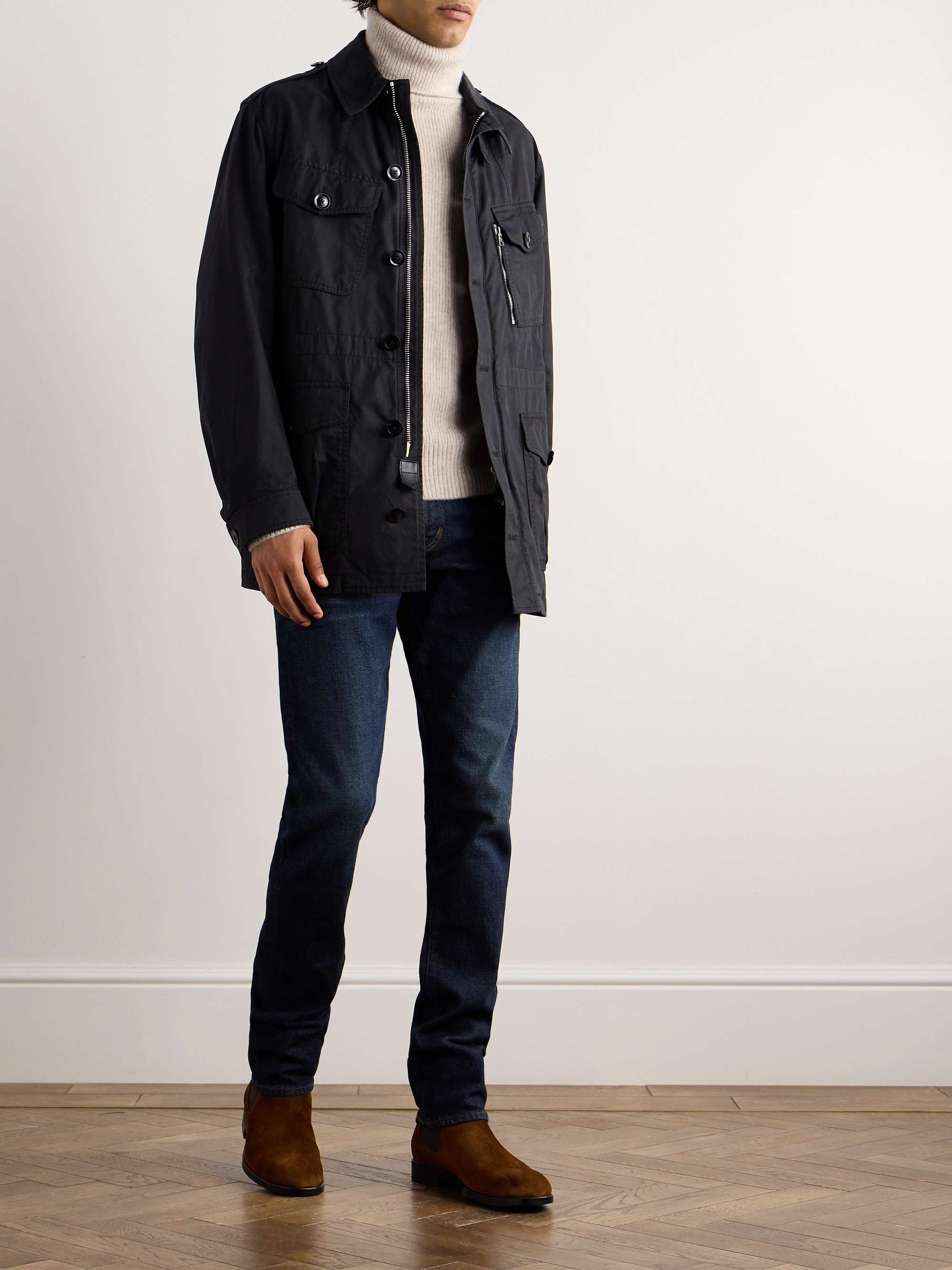 Ribbed Brushed Cashmere and Silk-Blend Rollneck Sweater view