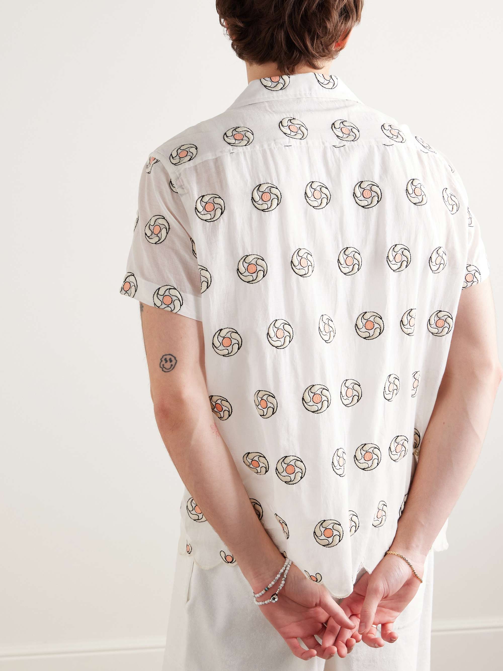 Aperture Camp-Collar Embroidered Cotton Shirt view