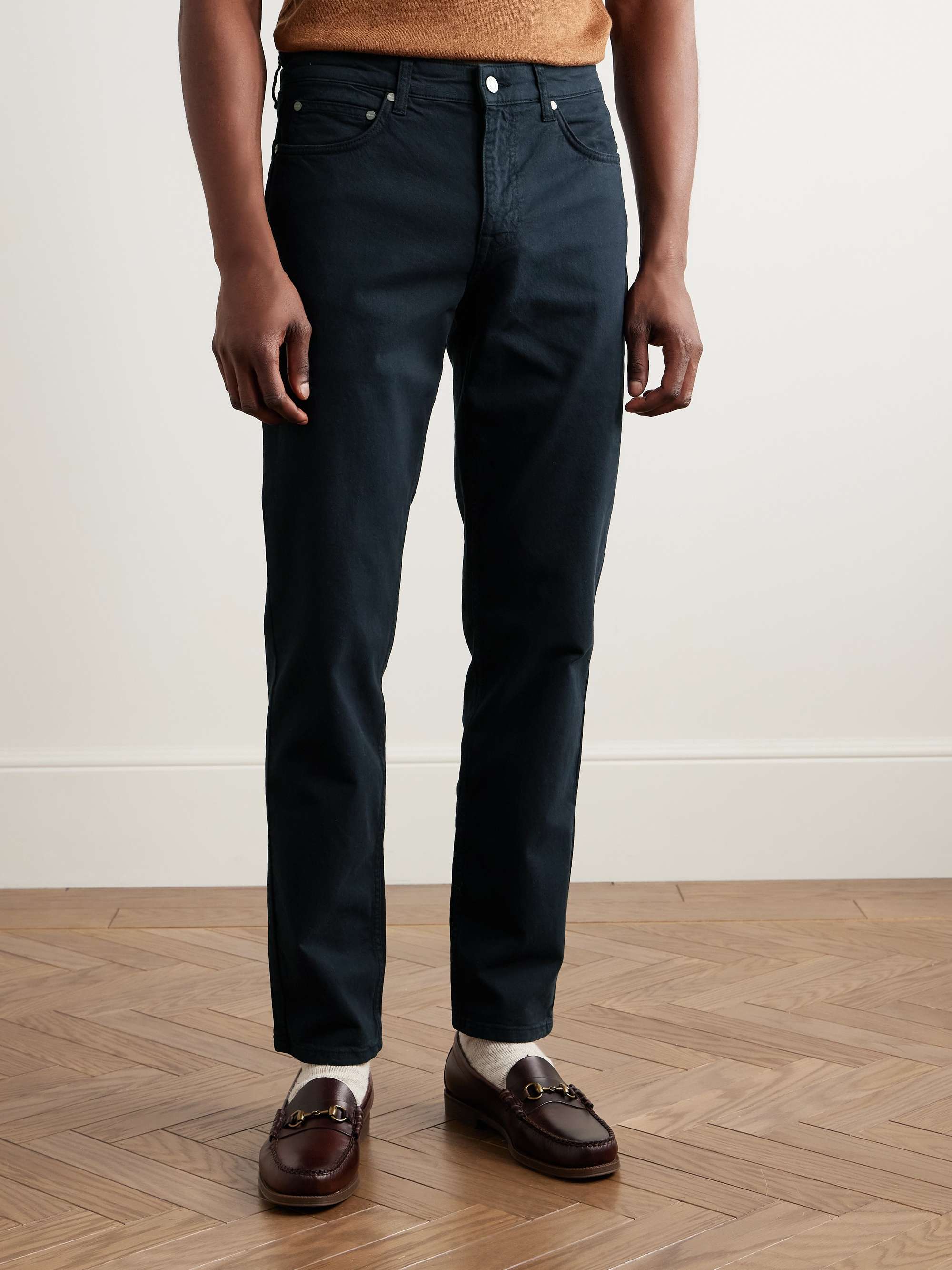 Tony 1923 Slim-Fit Garment-Dyed Organic Cotton-Blend Twill Trousers view
