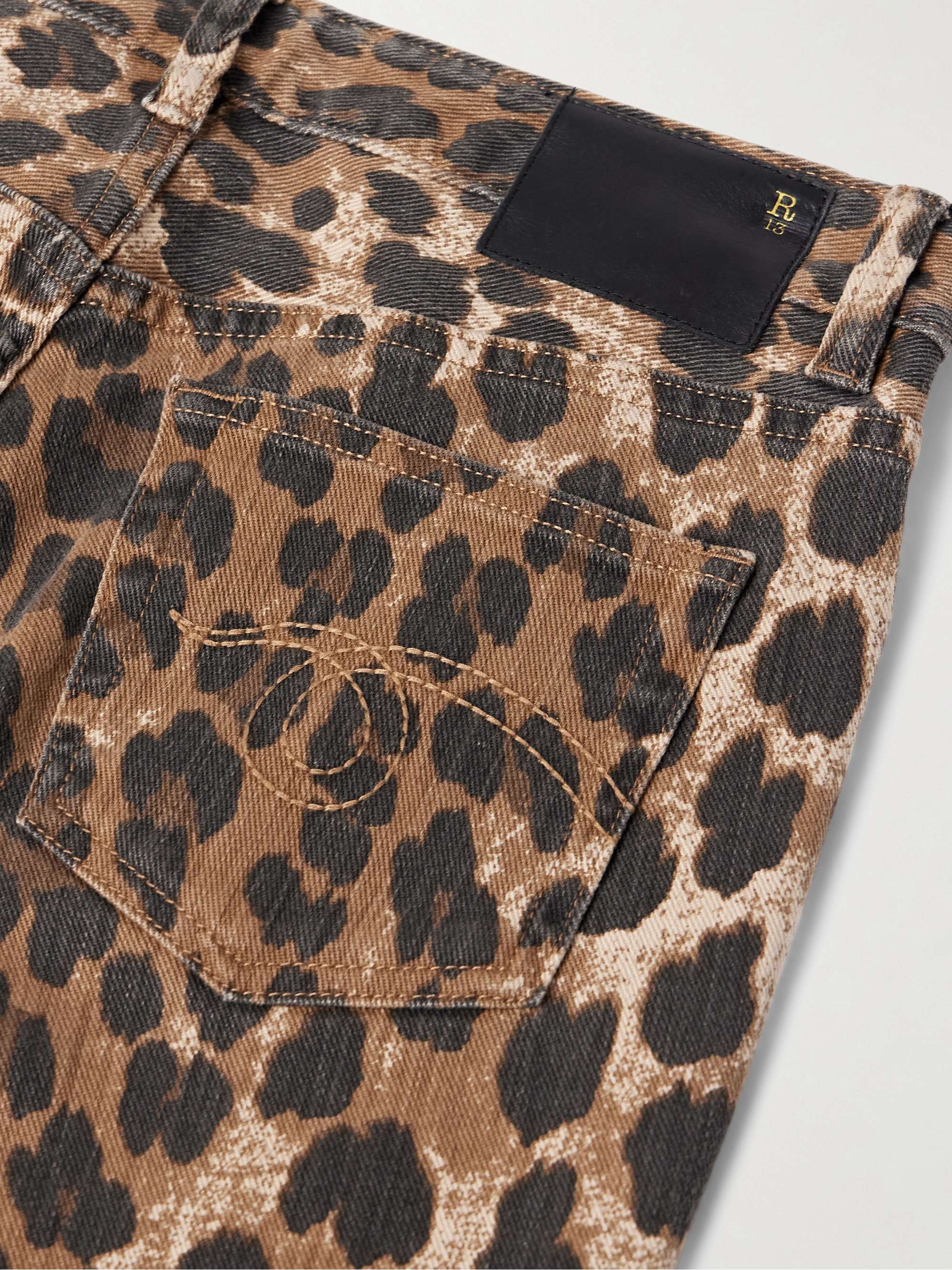 Kick Fit cropped leopard-print mid-rise flared jeans view