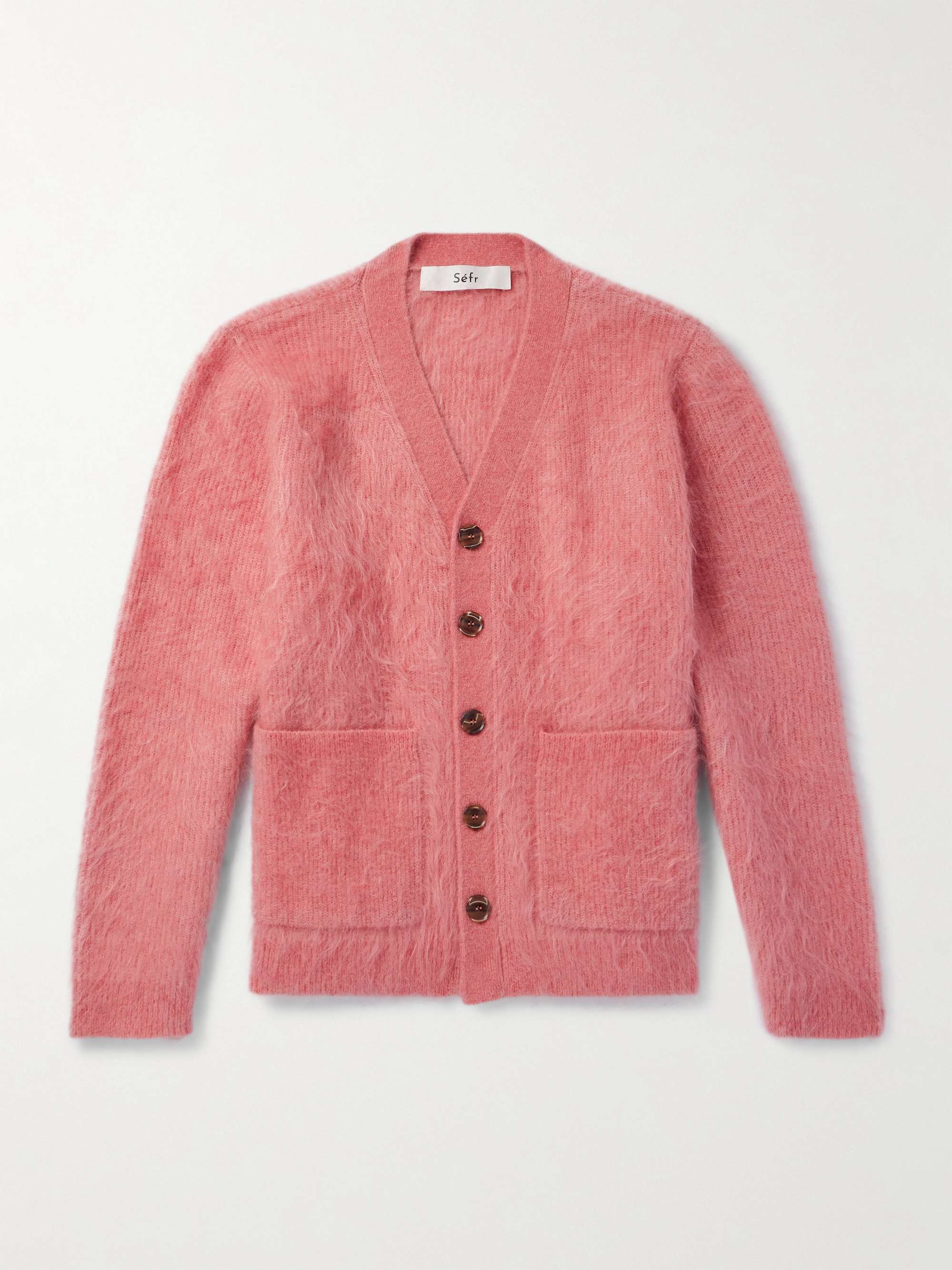 Kaito Ribbed Brushed Mohair-Blend Cardigan view