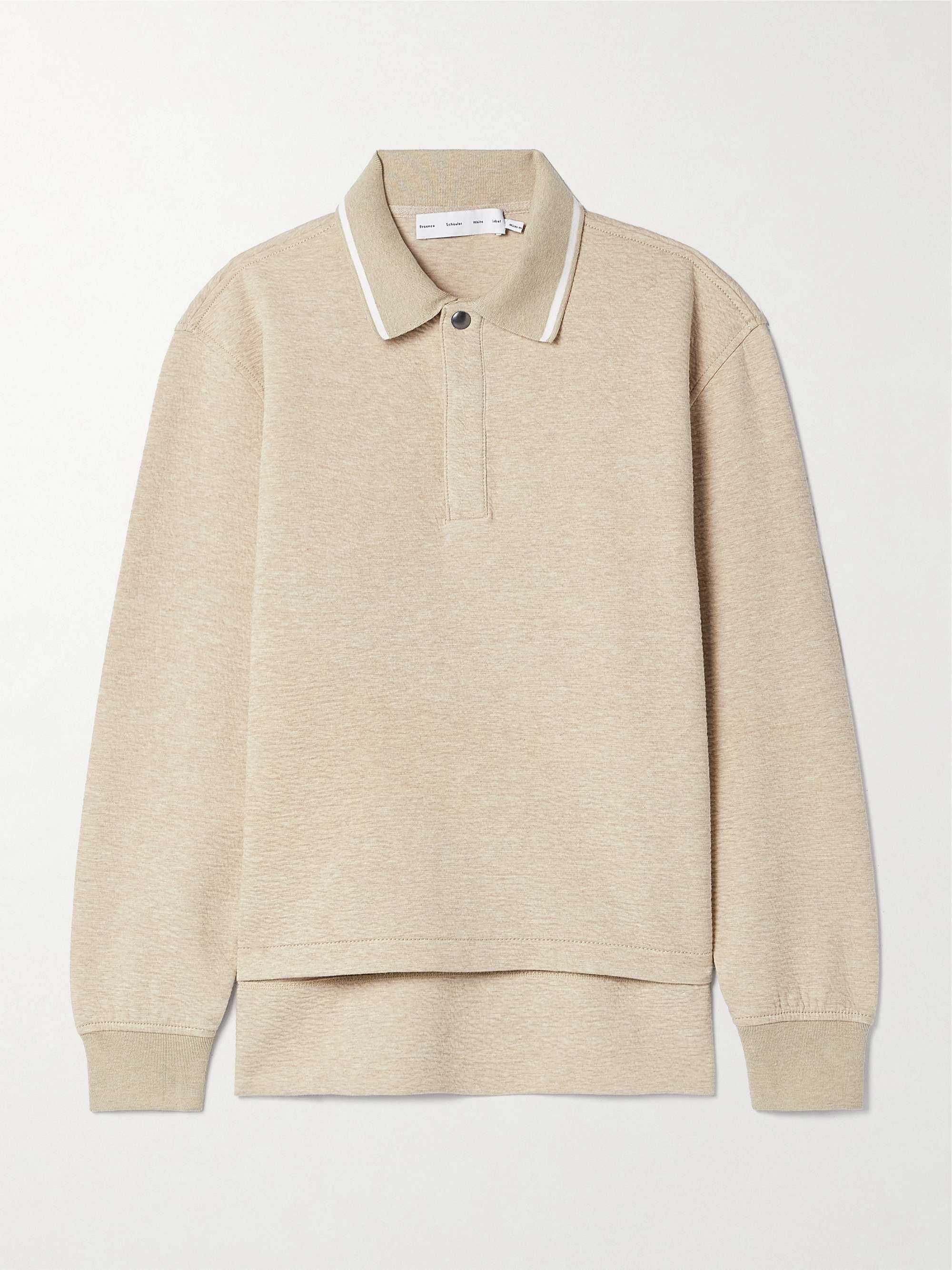 Genevieve striped cotton-blend cloqué polo shirt view
