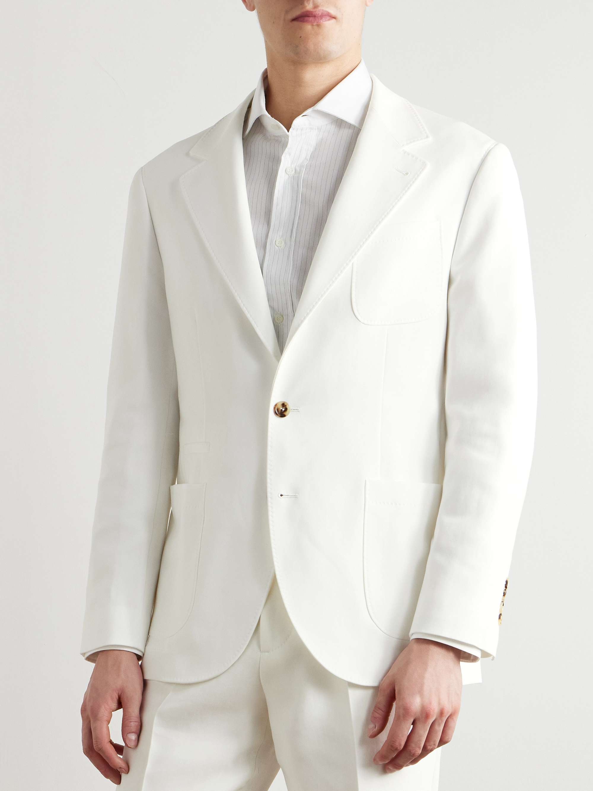 Slim-Fit Cotton-Twill Suit Jacket view