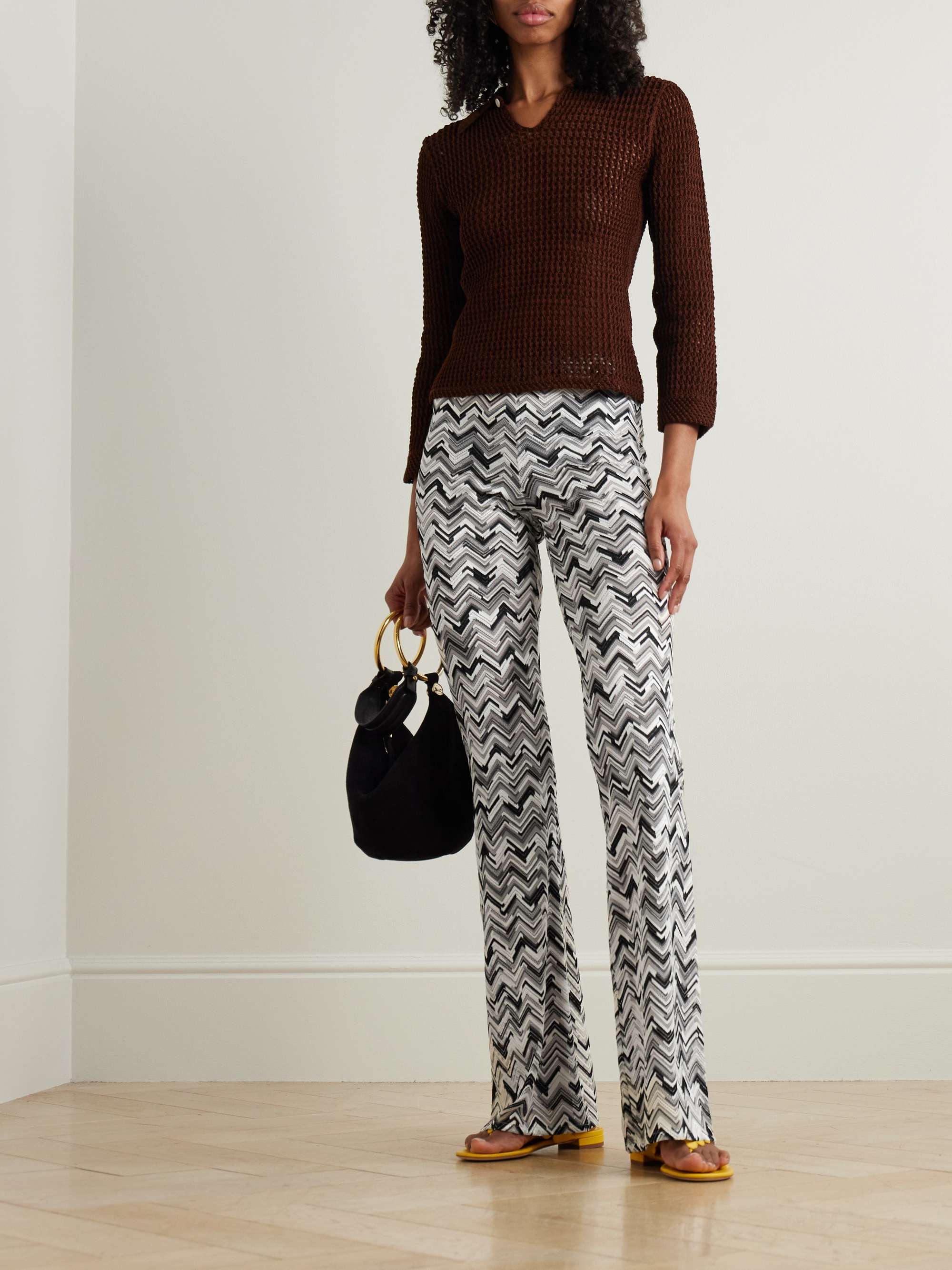 Crochet-knit straight-leg pants view