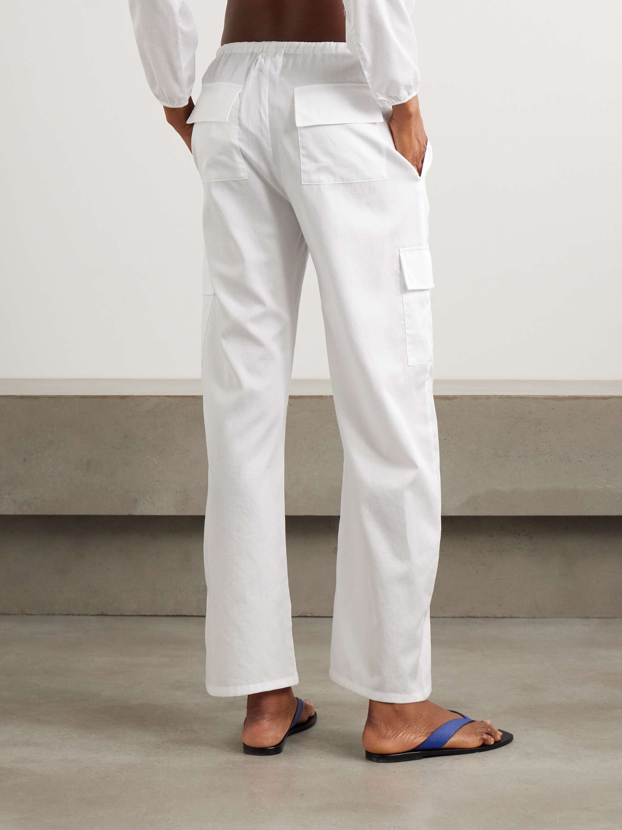 Yoko cotton-poplin straight-leg pants view