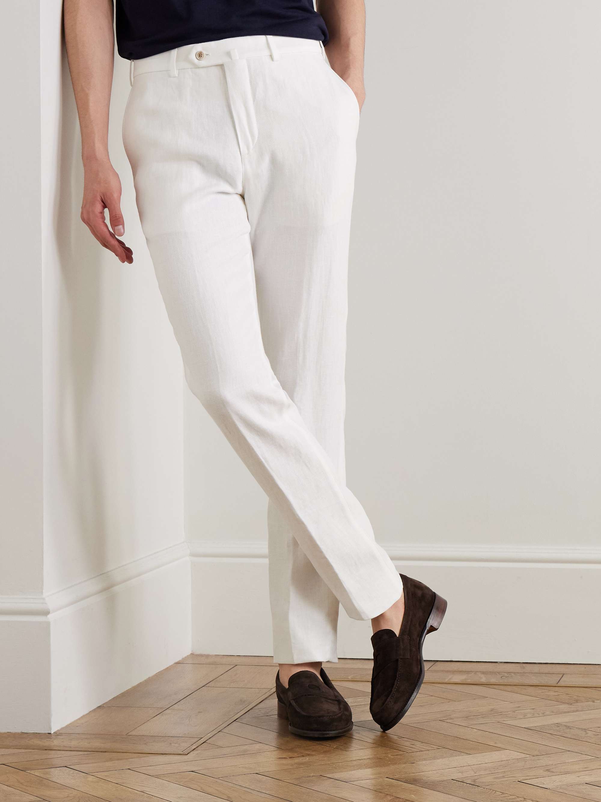 Carlo Straight-Leg Linen Trousers view