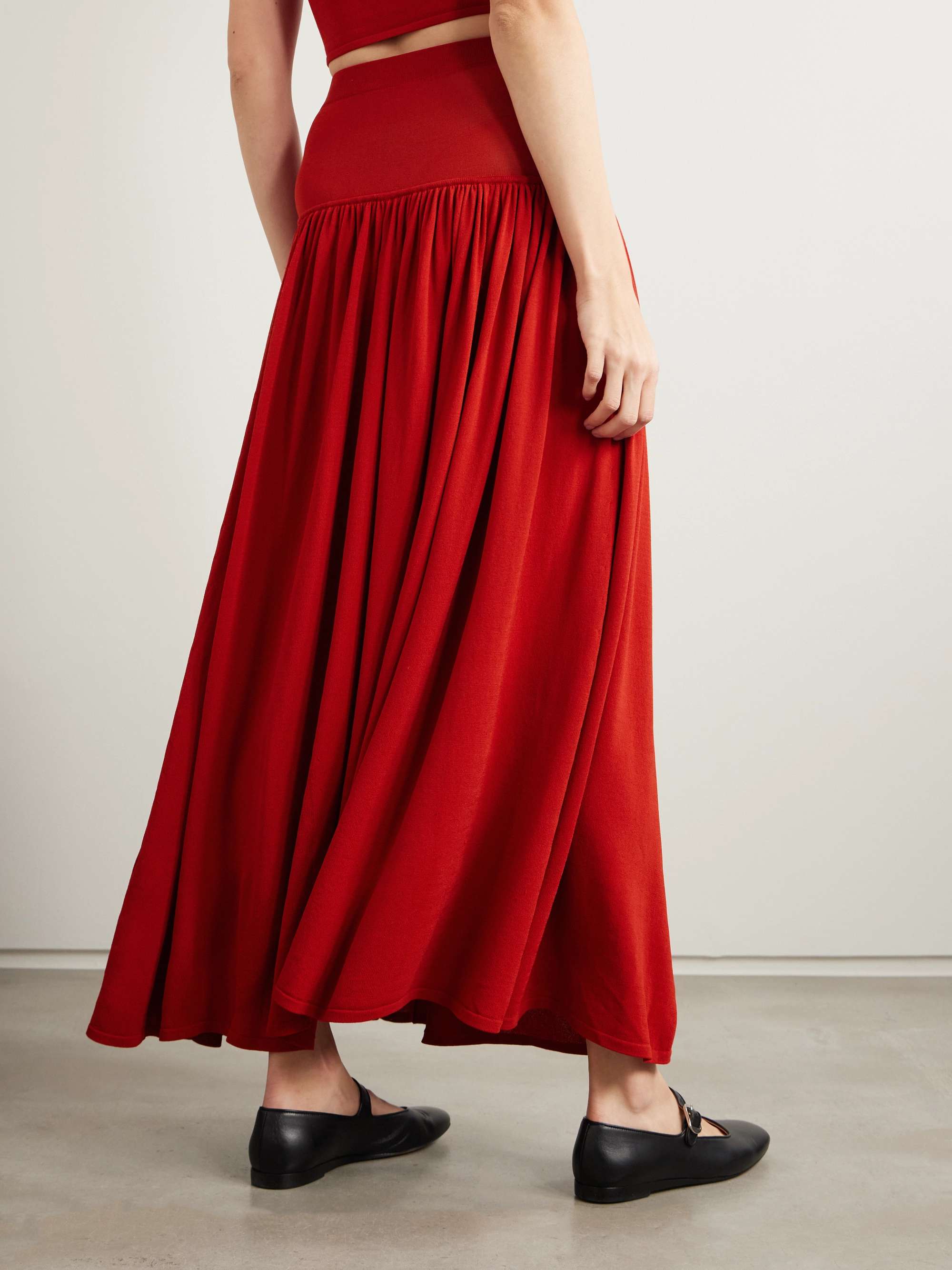 Romy gathered knitted maxi skirt view