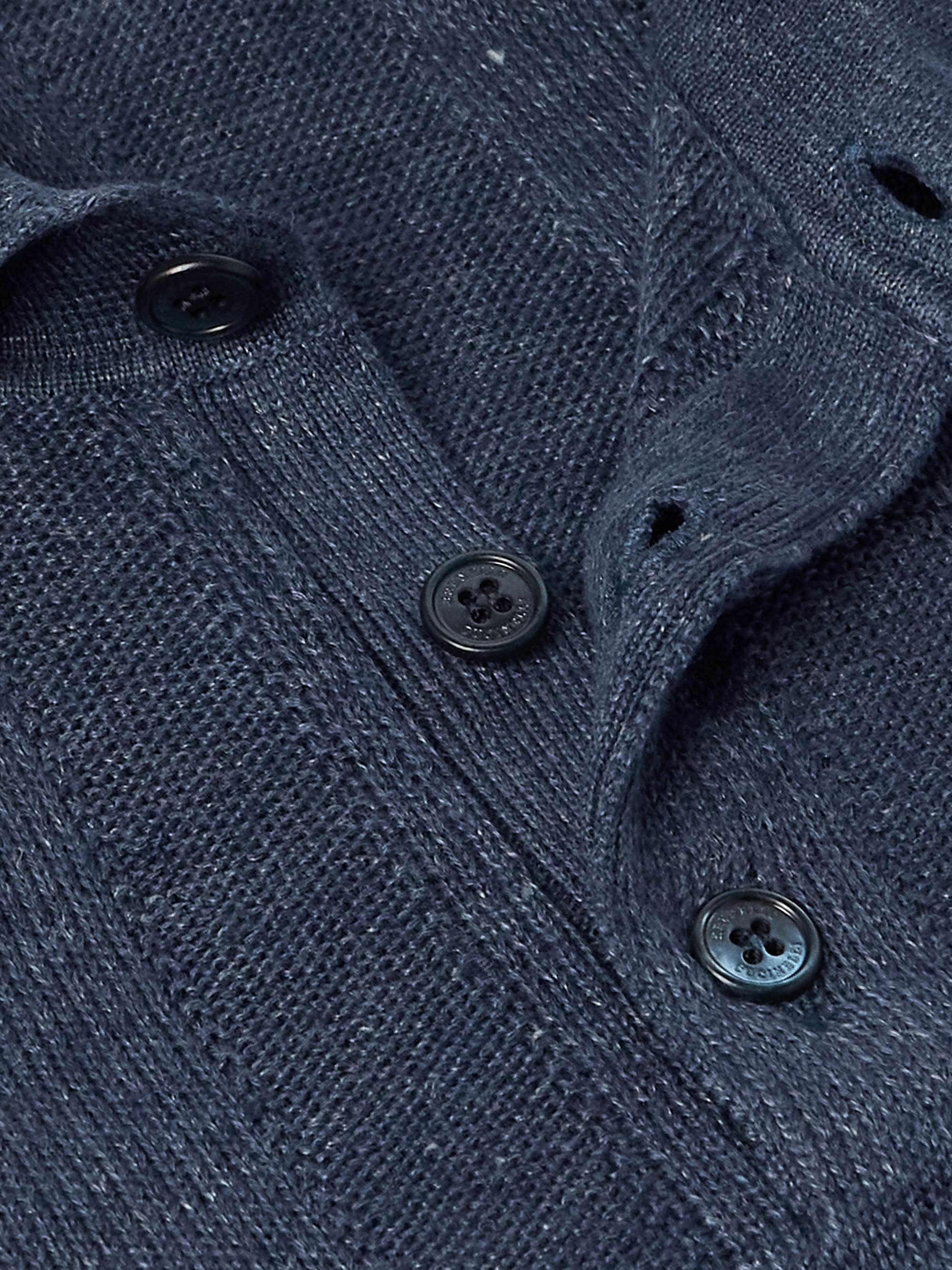 Striped Linen and Cotton-Blend Polo Shirt view