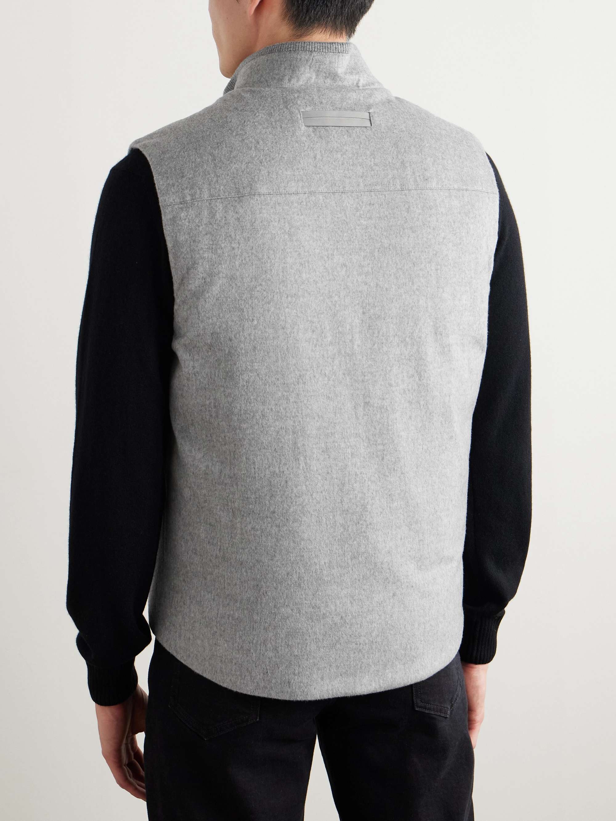 Elements Leather-Trimmed Oasi Cashmere Down Gilet view