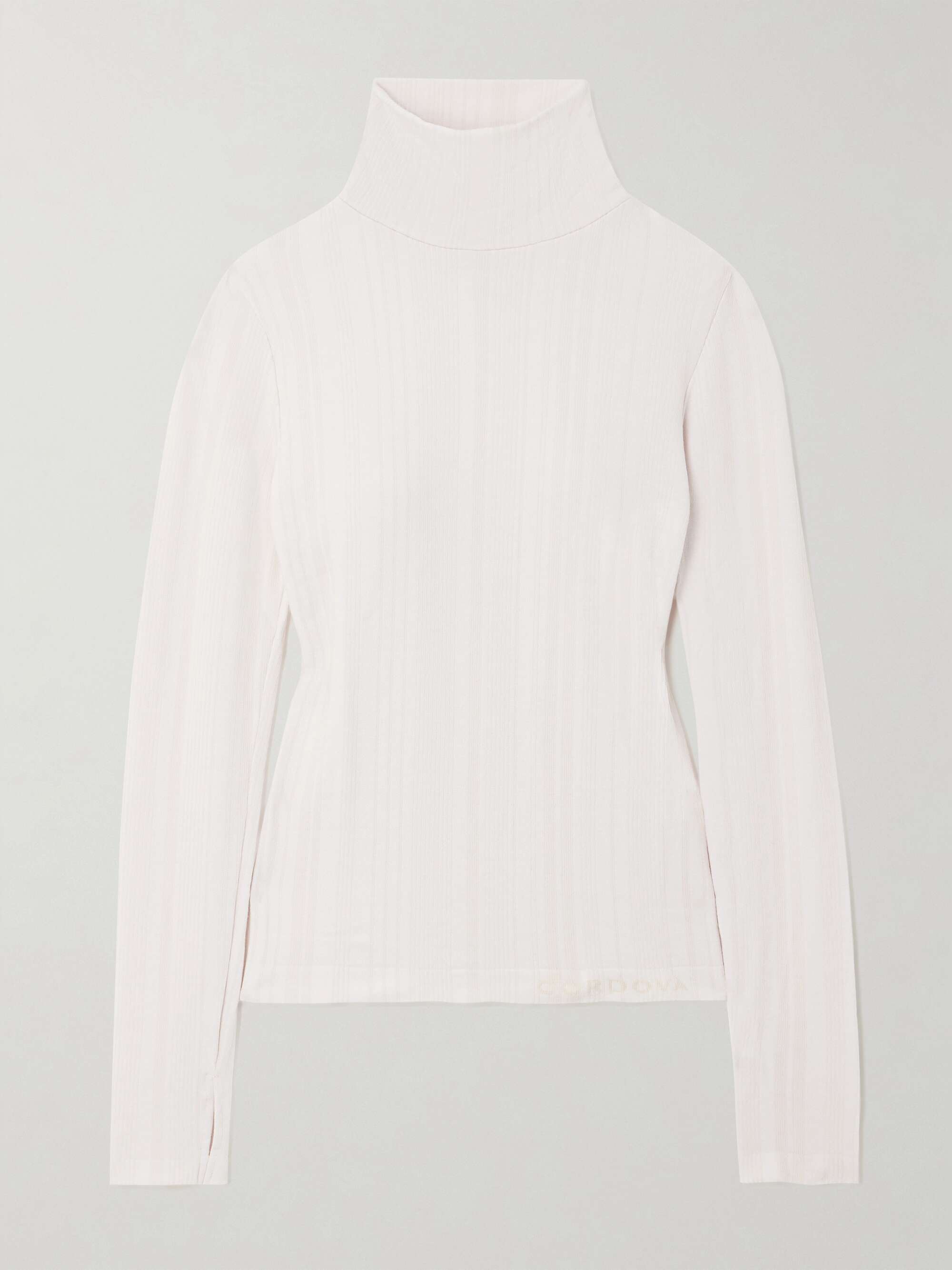 Sol ribbed stretch-jersey turtleneck top view