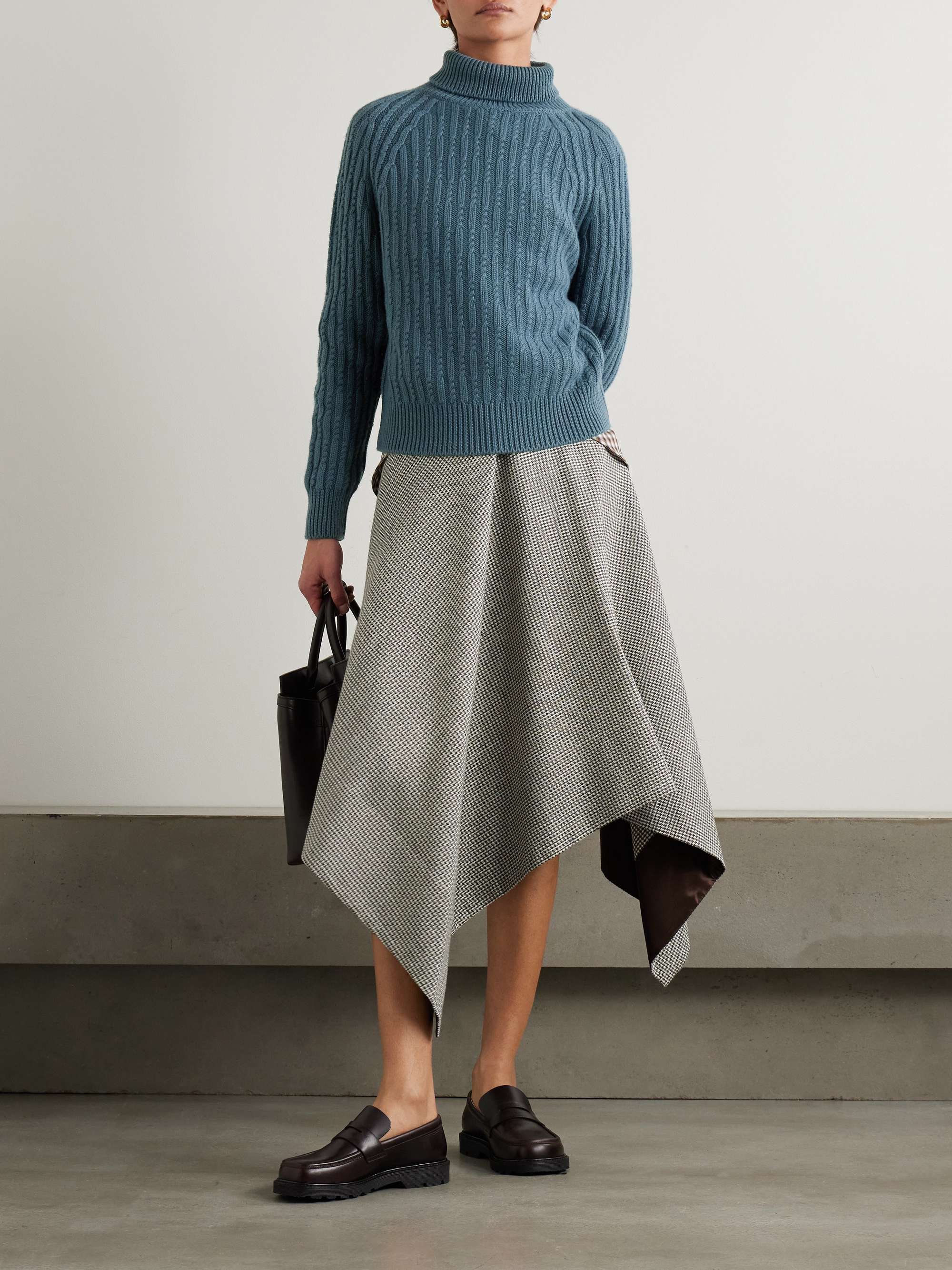 Annabel cable-knit cashmere turtleneck sweater view
