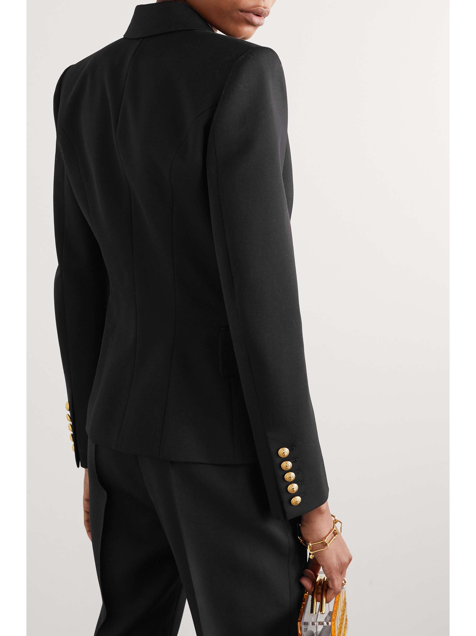 Double-breasted wool-twill blazer view