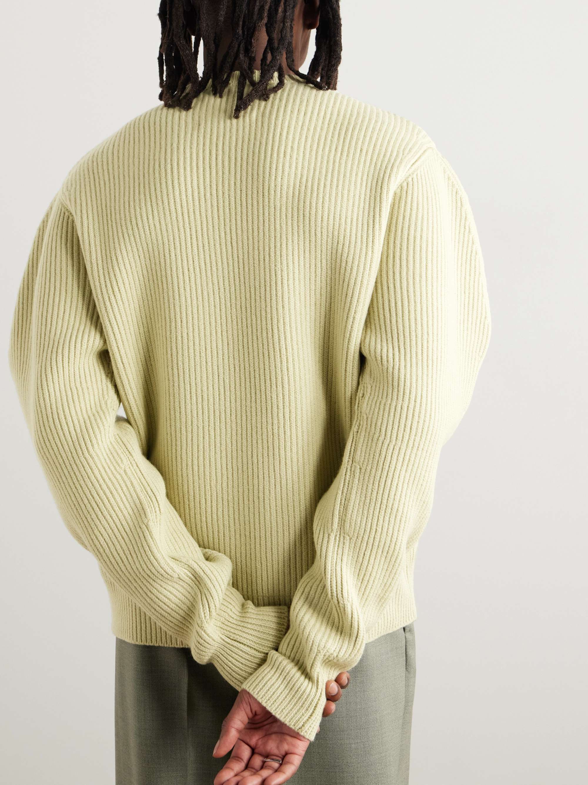 Ribbed Boiled-Wool Sweater view