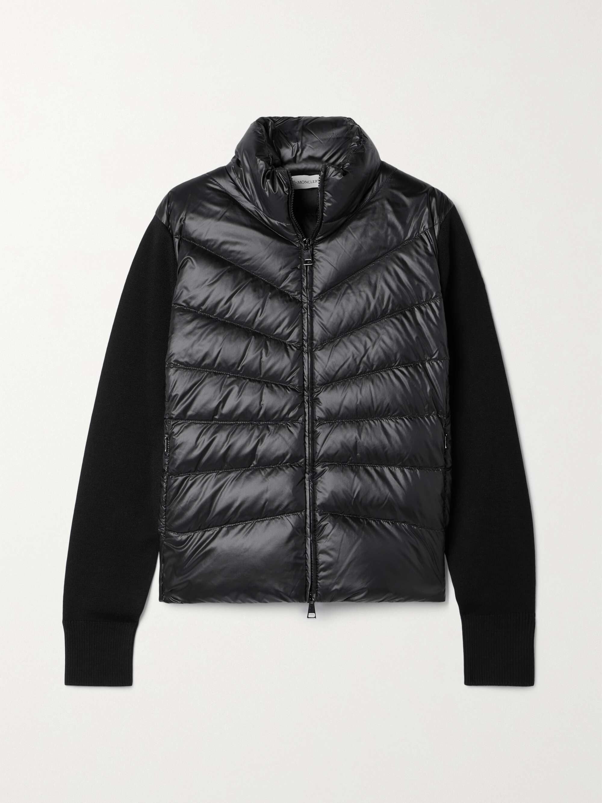 Ribbed wool and quilted shell down jacket view