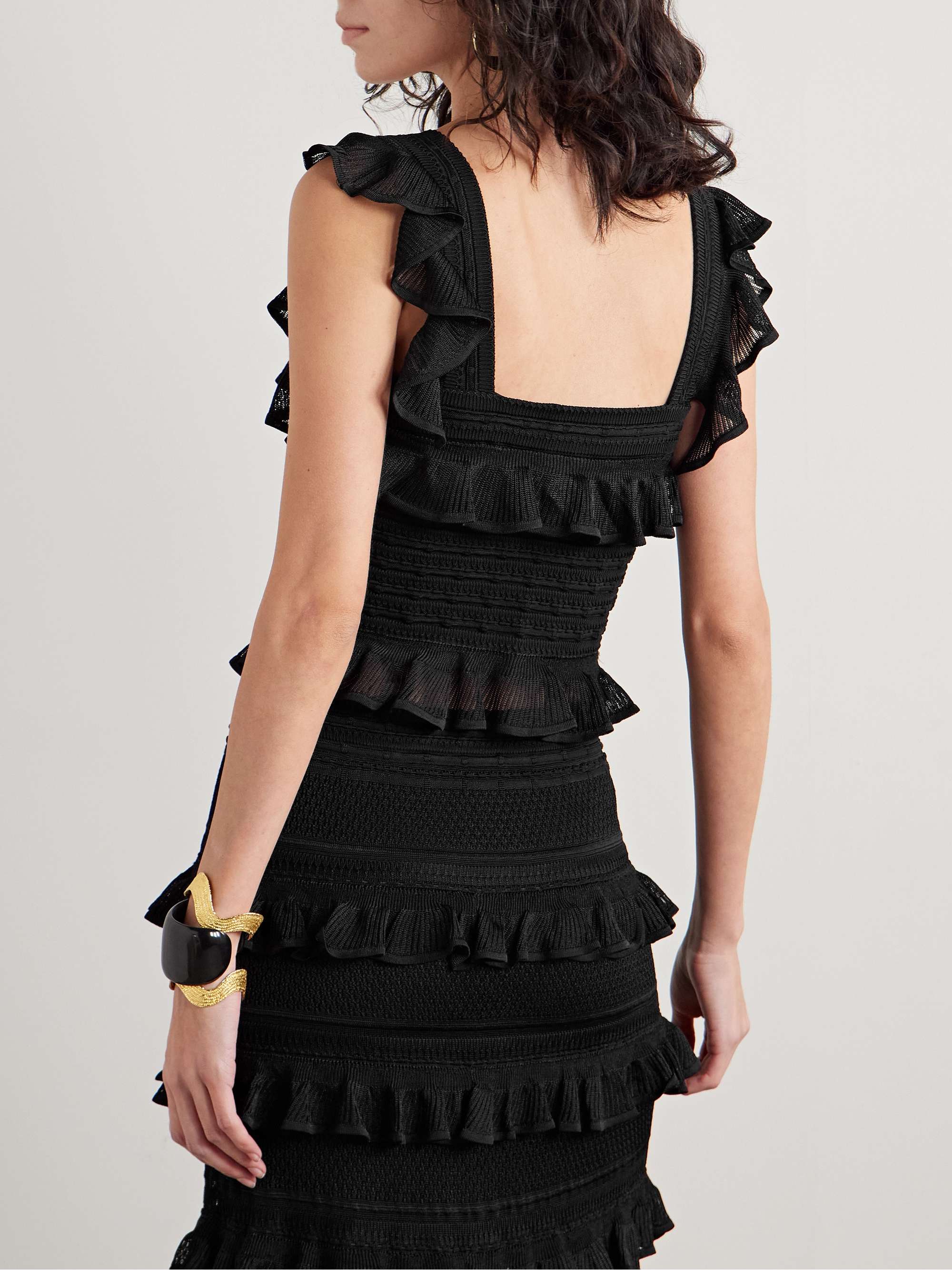 Illuminate ruffled knitted tank view