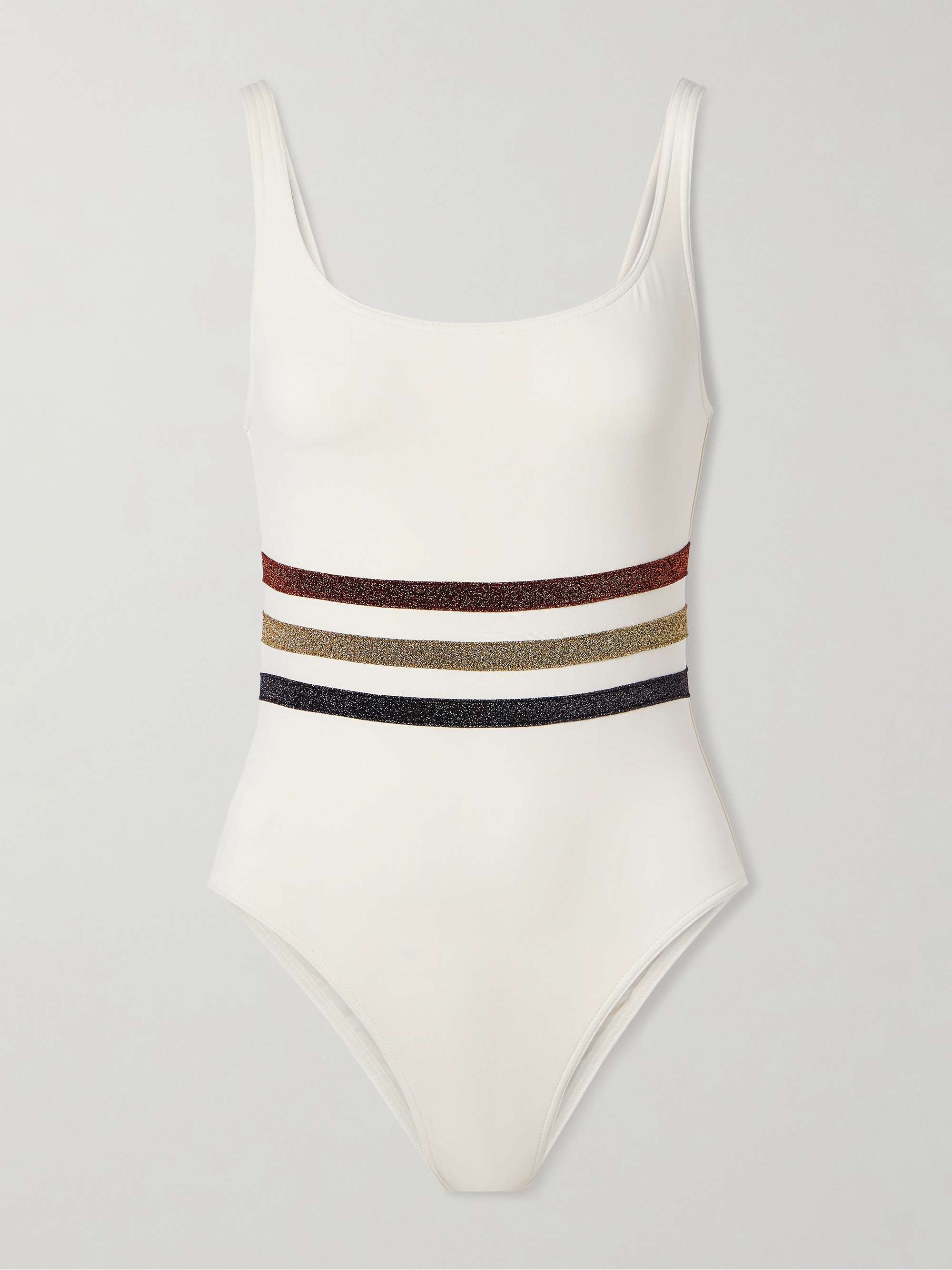 Irisée Radieux metallic striped swimsuit view