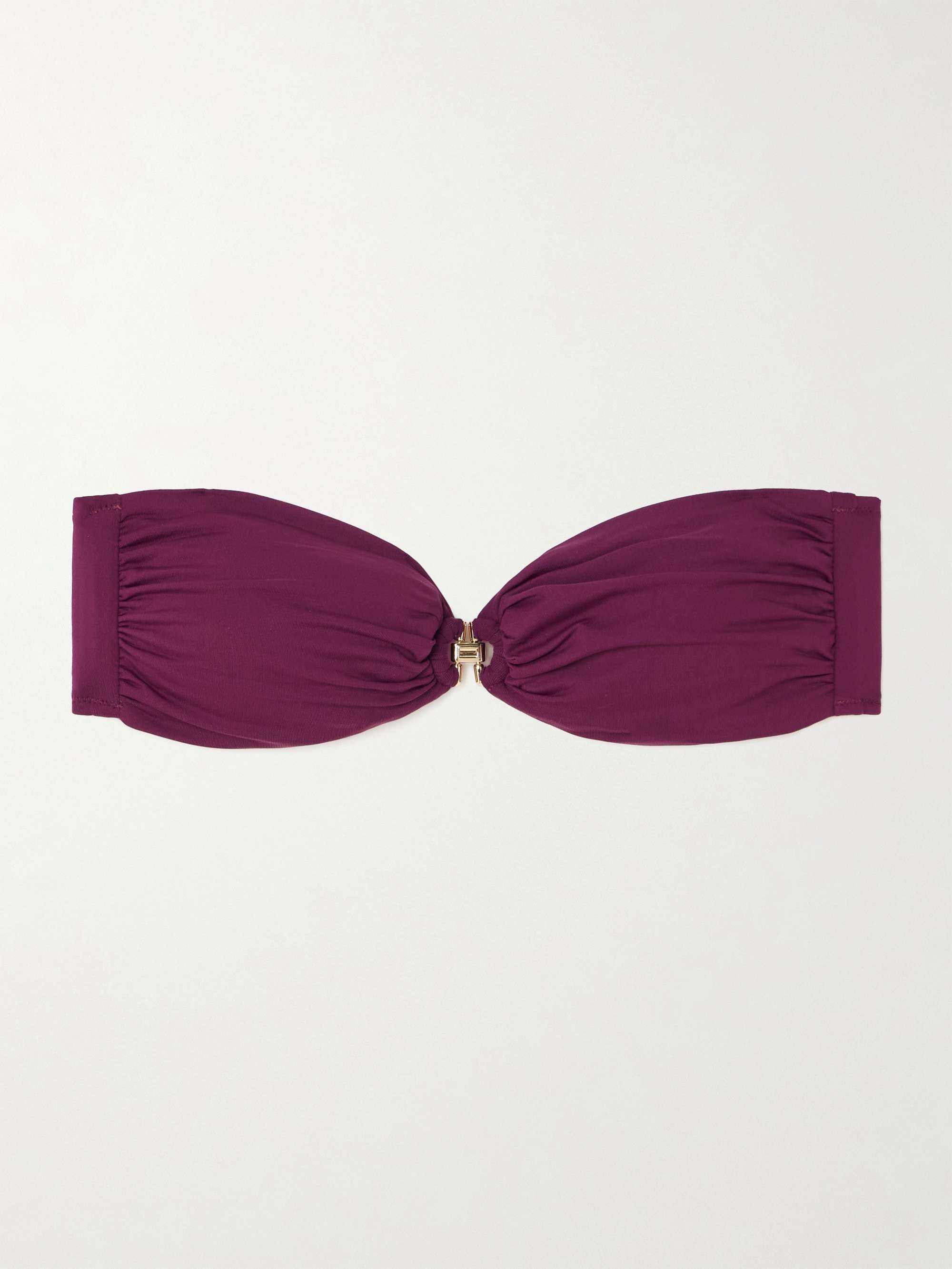 Istanbul embellished gathered bandeau bikini top view