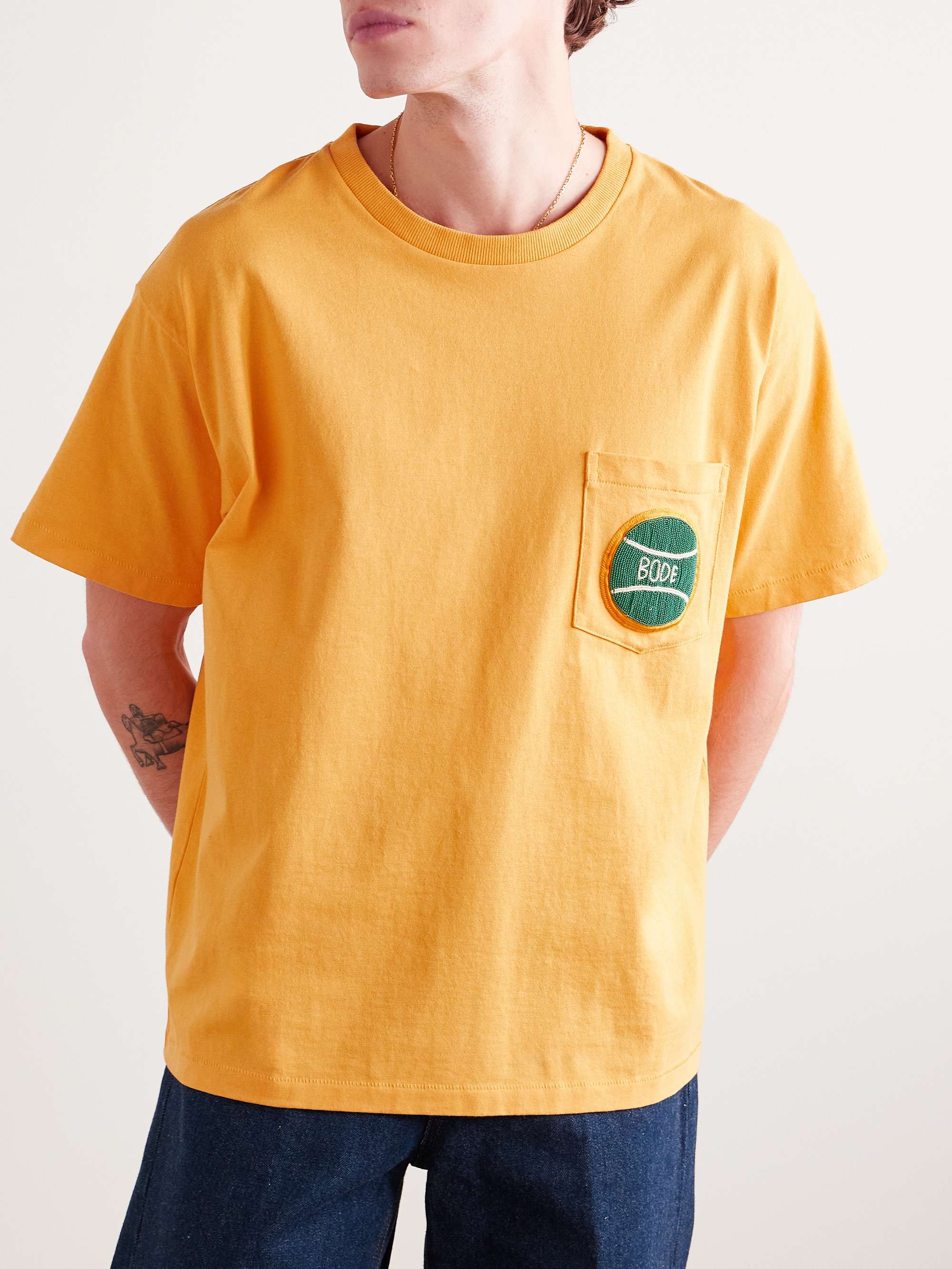 Game Point Bead-Embellished Cotton-Jersey T-Shirt view