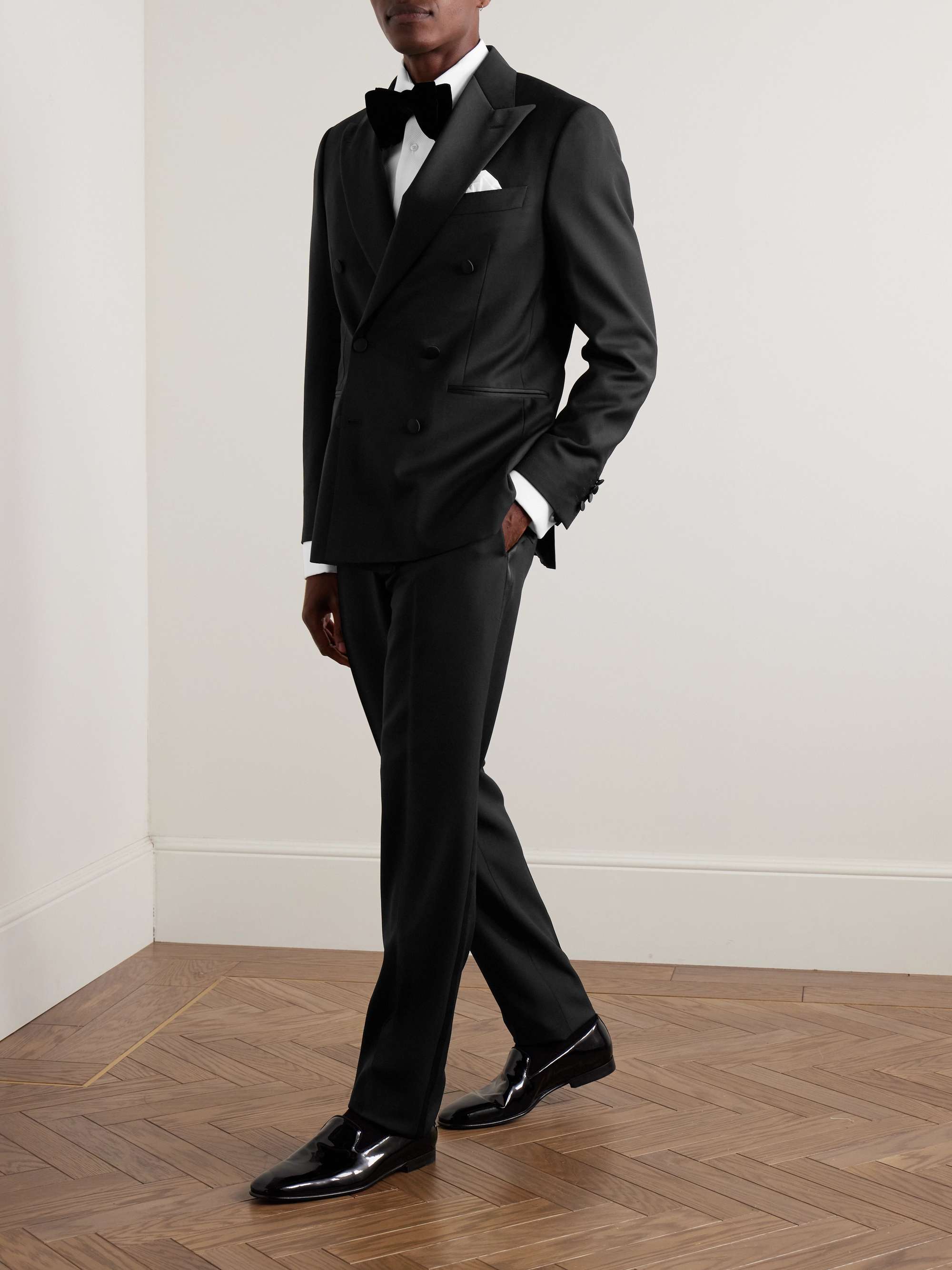 Slim-Fit Satin-Trimmed Wool Tuxedo Trousers view