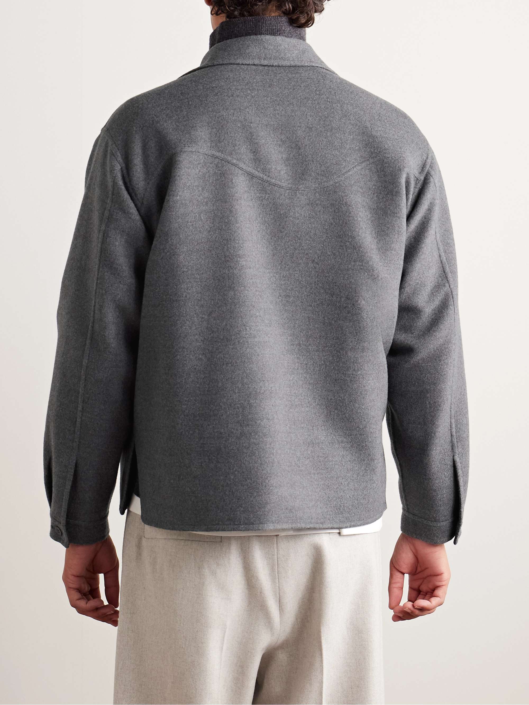 Wave Brushed Double-Faced Merino Wool Overshirt view