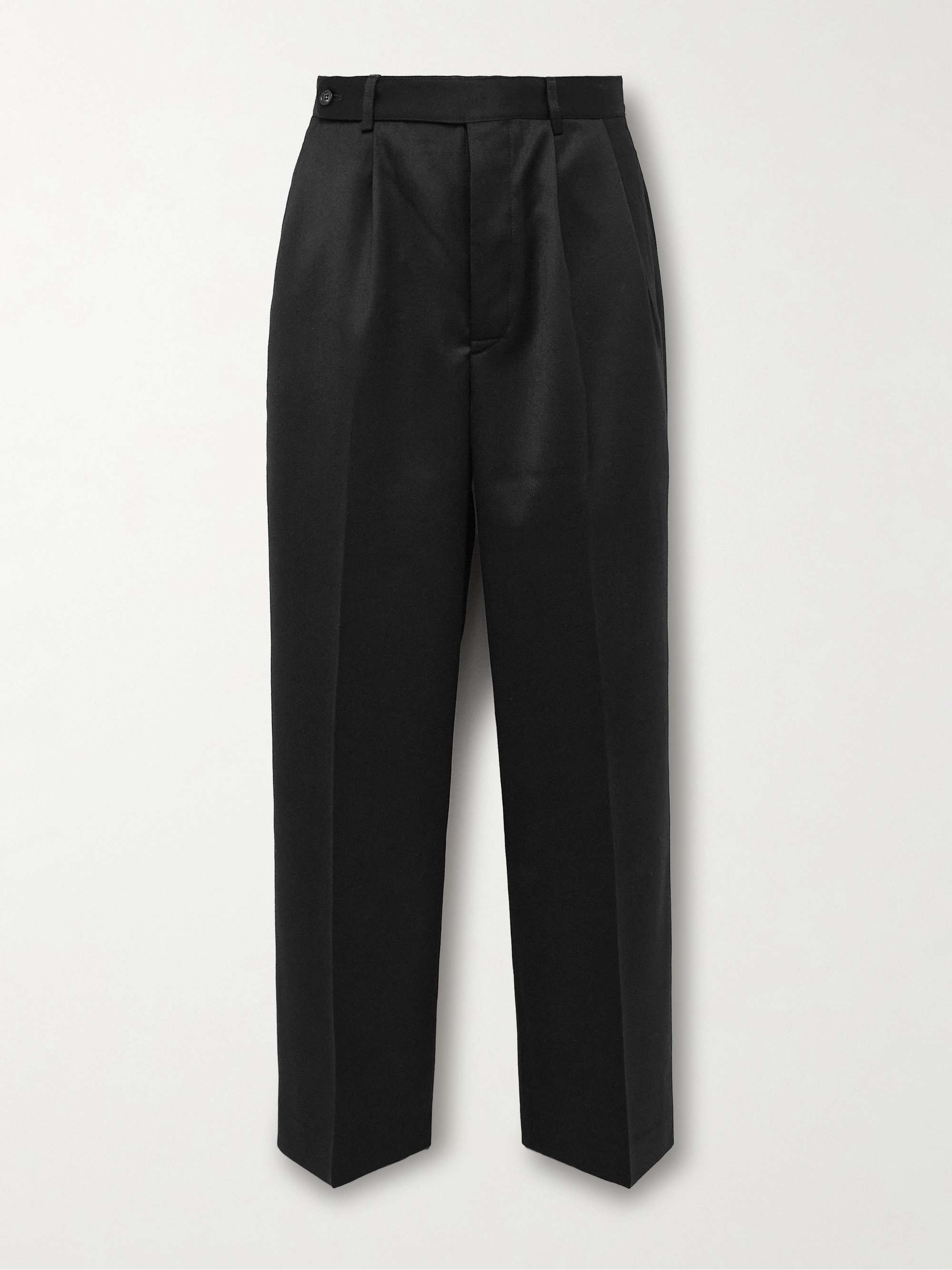 McNab Straight-Leg Pleated Wool Barathea Tuxedo Trousers view