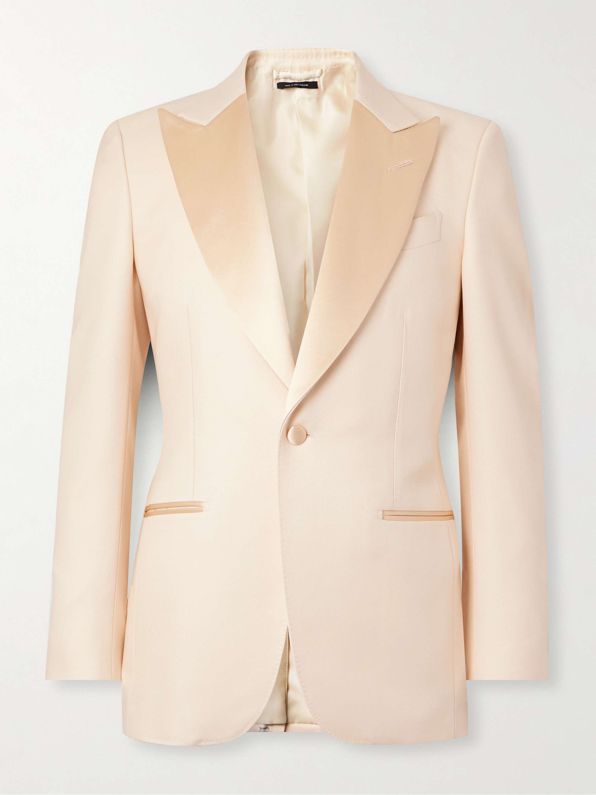 Slim-Fit Satin-Trimmed Wool and Silk-Blend Twill Tuxedo Jacket view