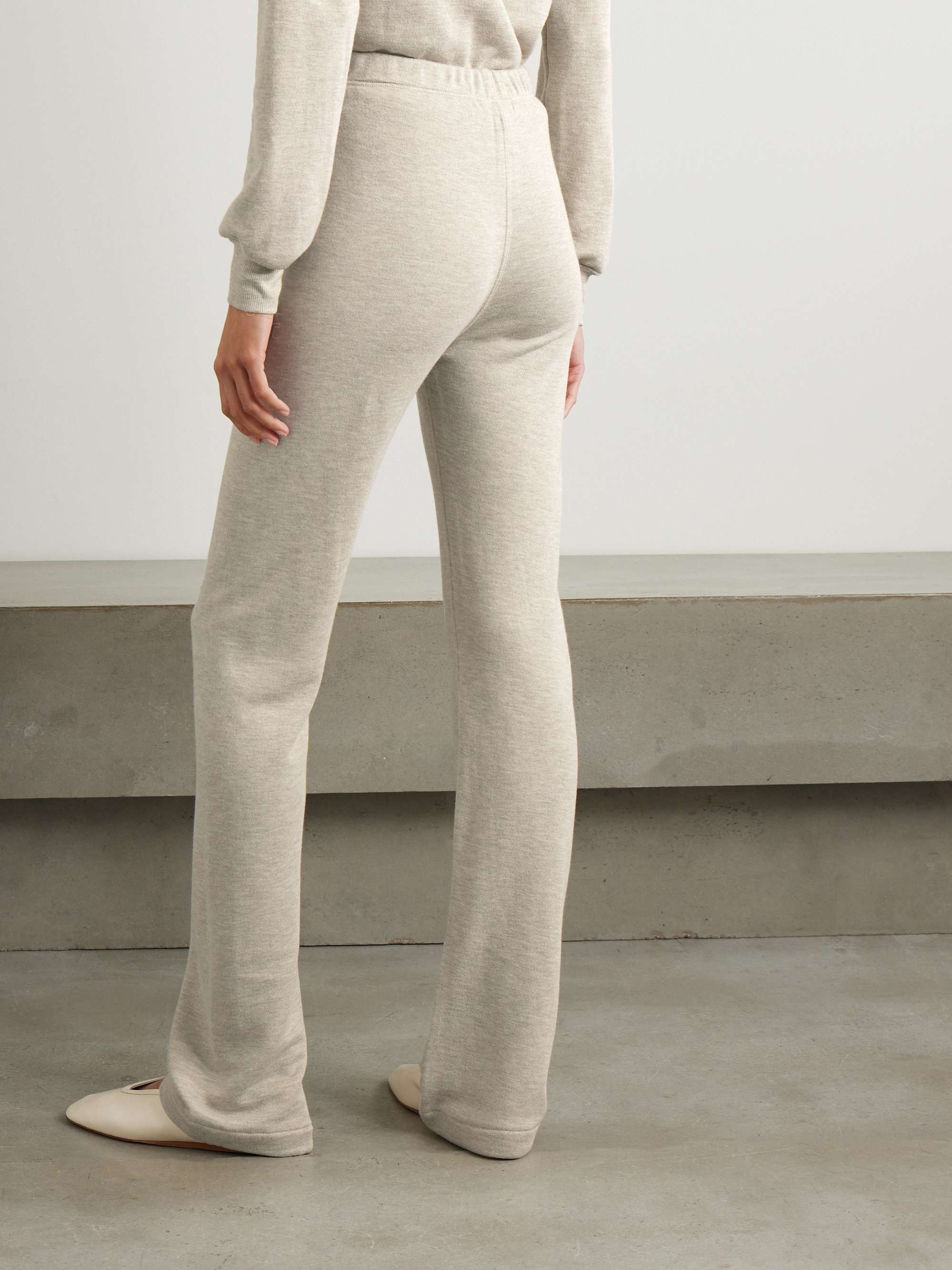 Embroidered cotton-blend jersey straight-leg track pants view