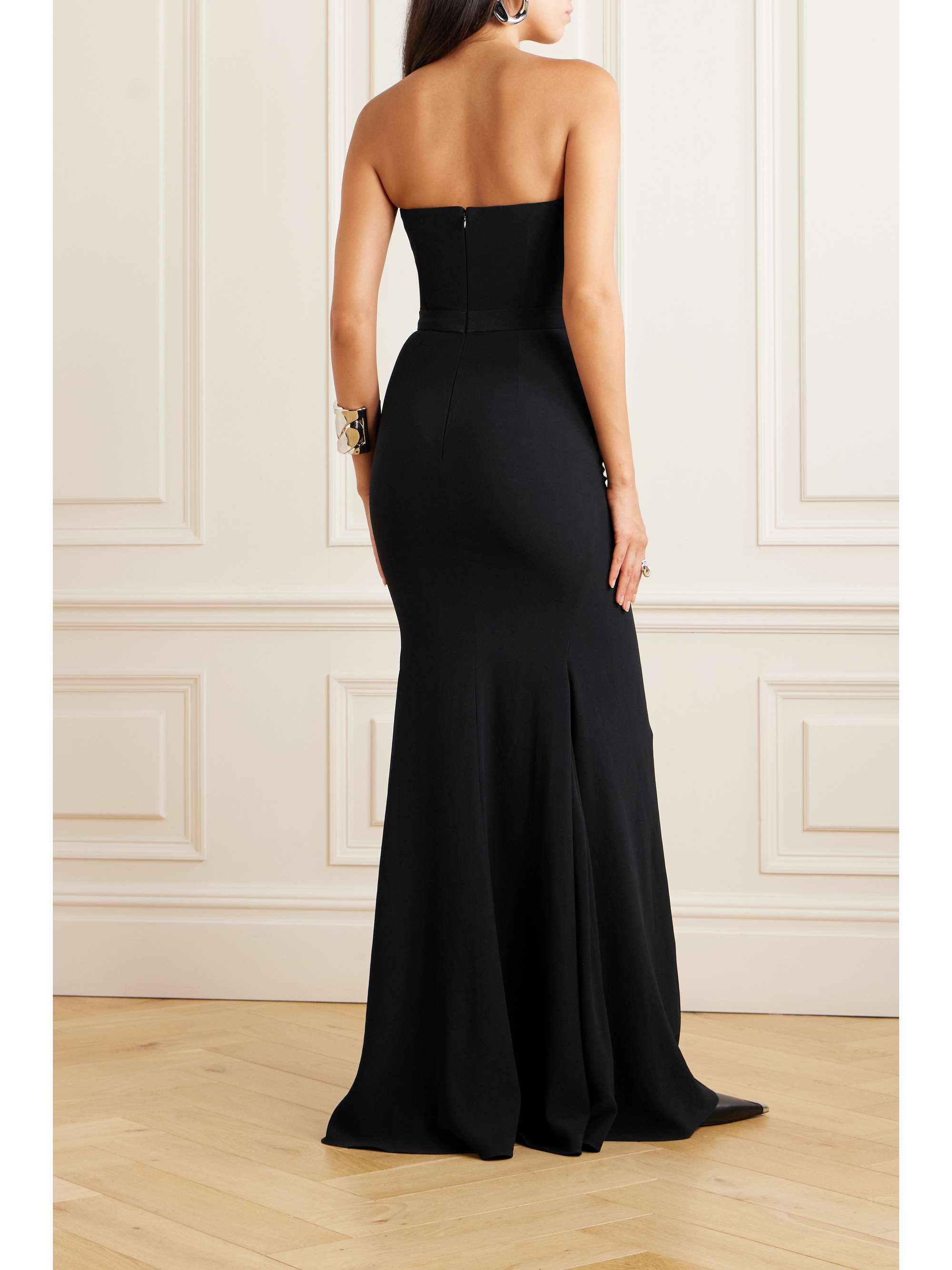 Strapless crepe gown view