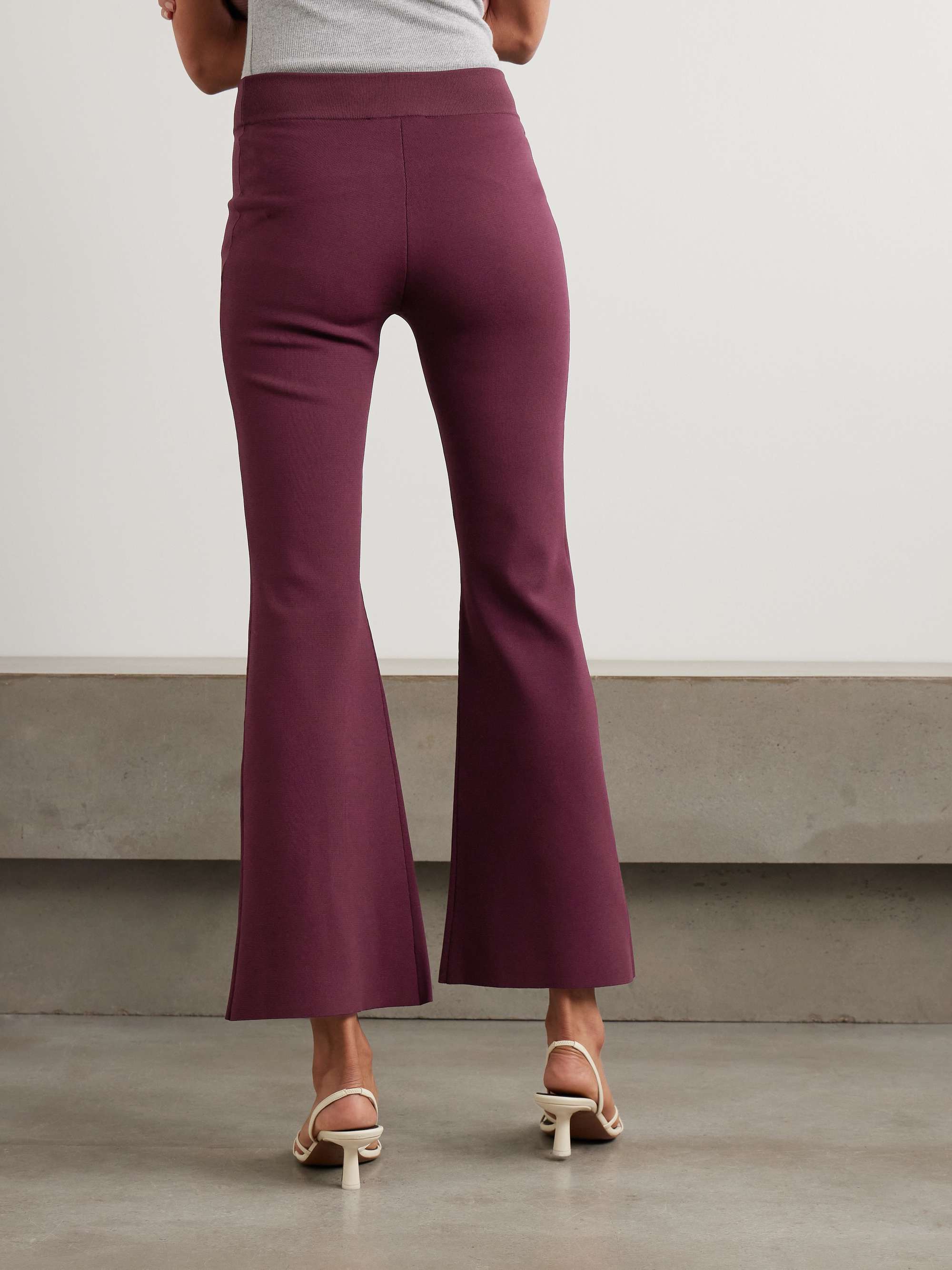 Cropped jersey flared pants view