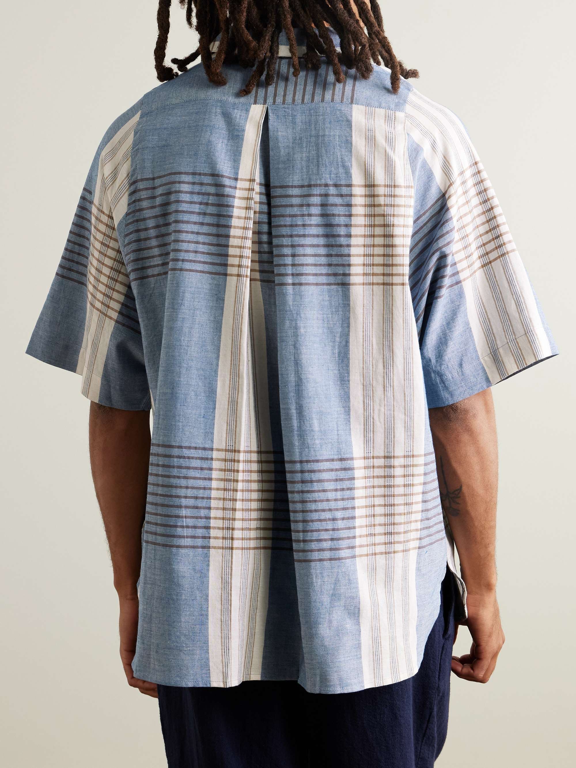 Yusuke Convertible-Collar Checked Cotton Shirt view