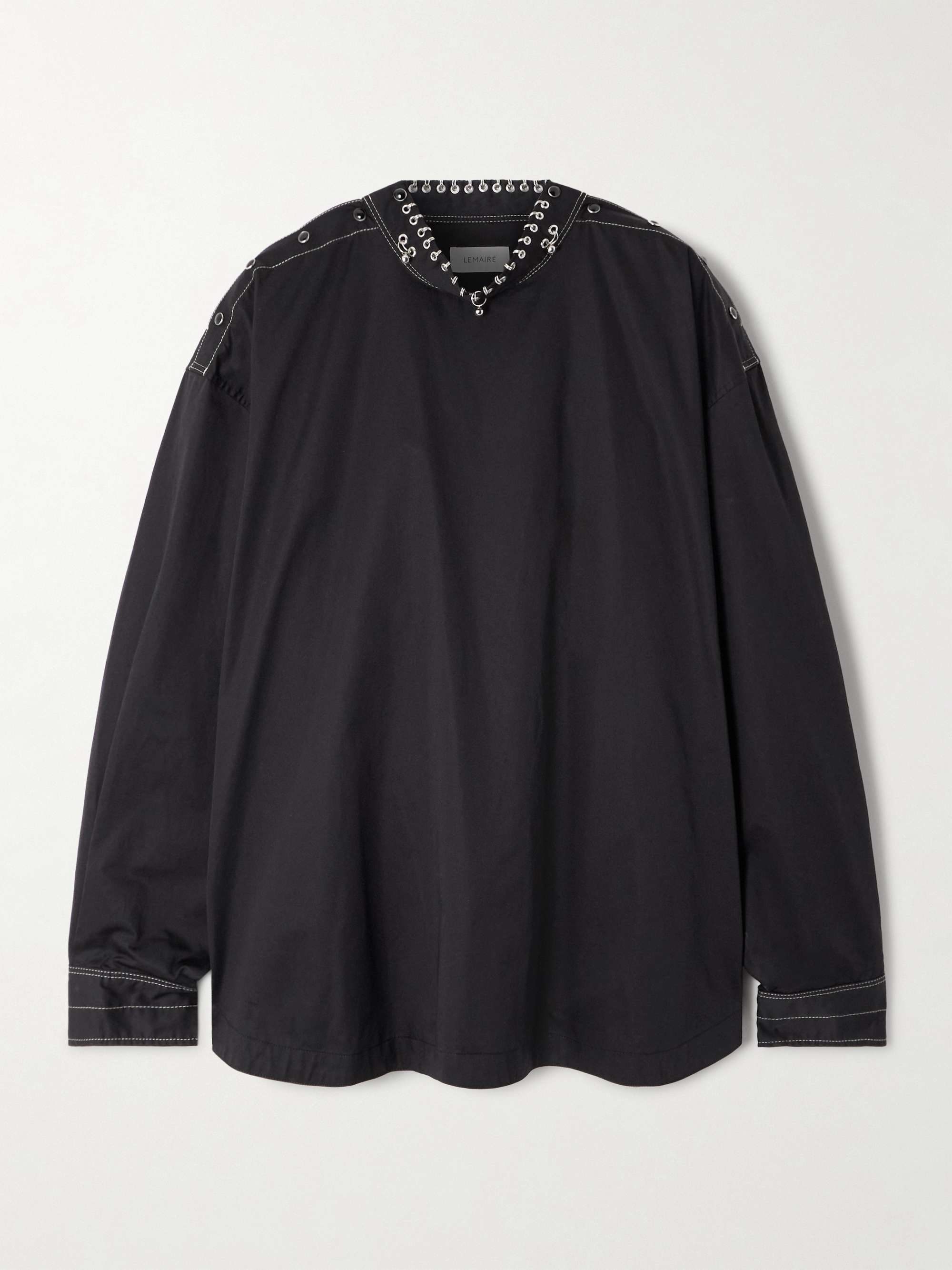 Embellished cotton-sateen top view