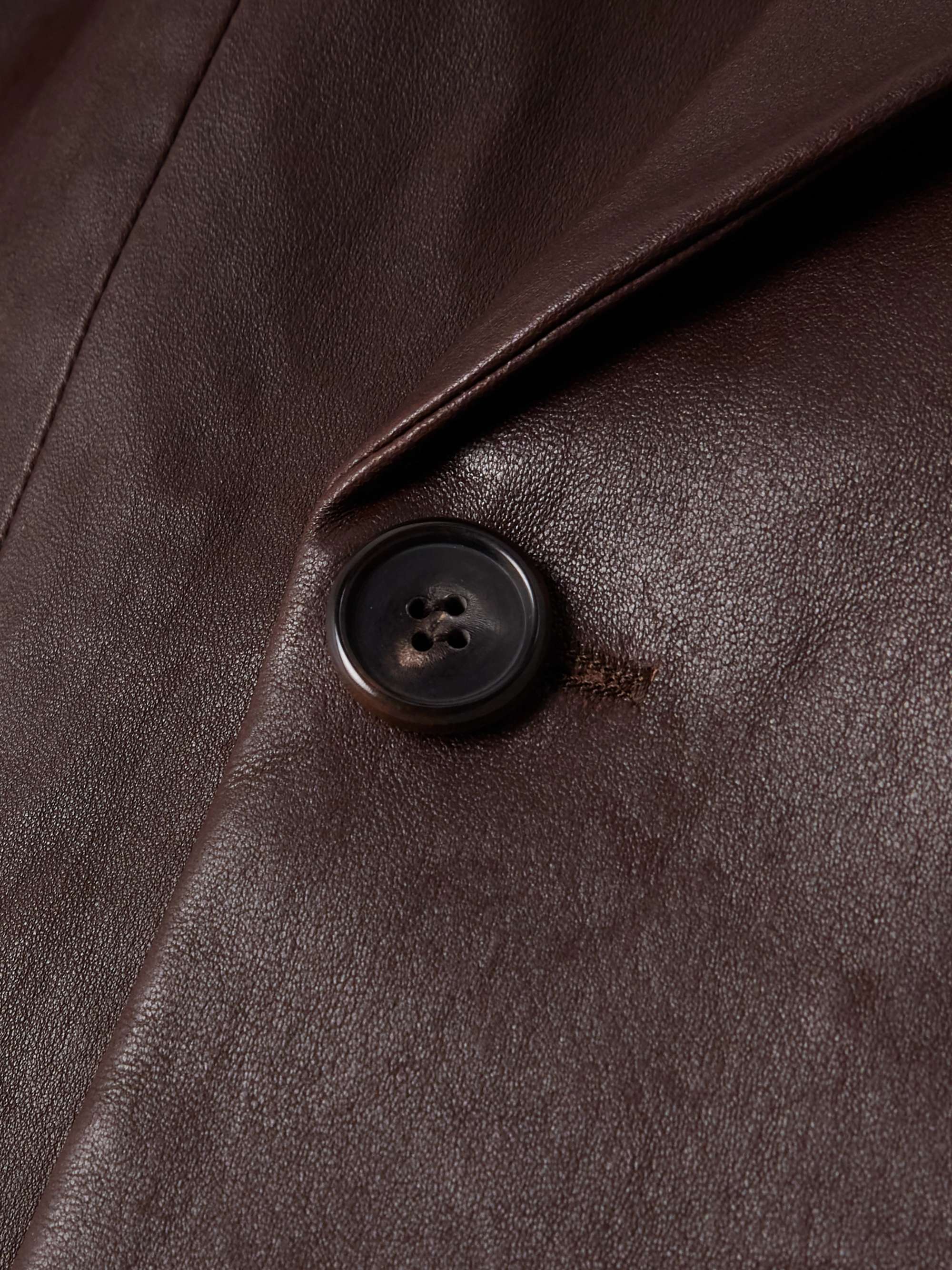 Jones double-breasted leather blazer view