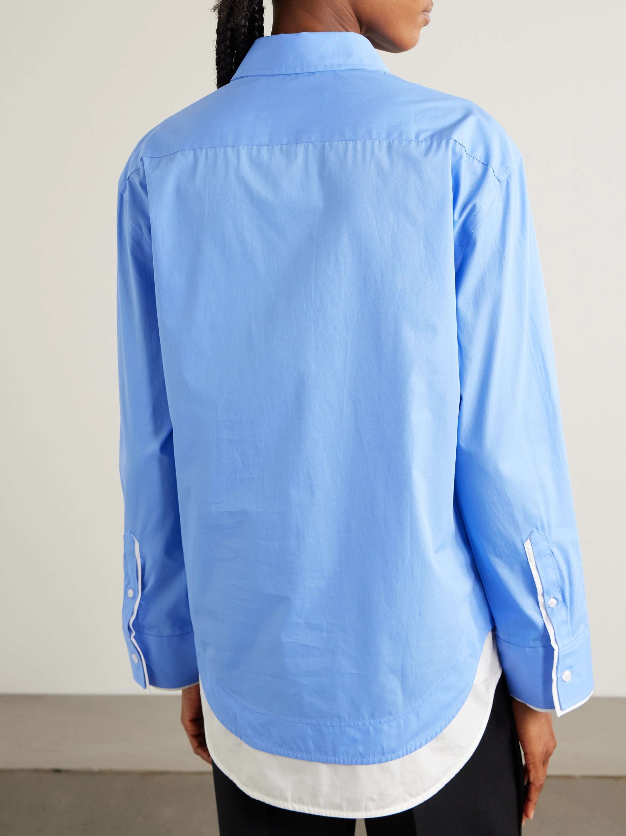 Layered cotton-poplin shirt view