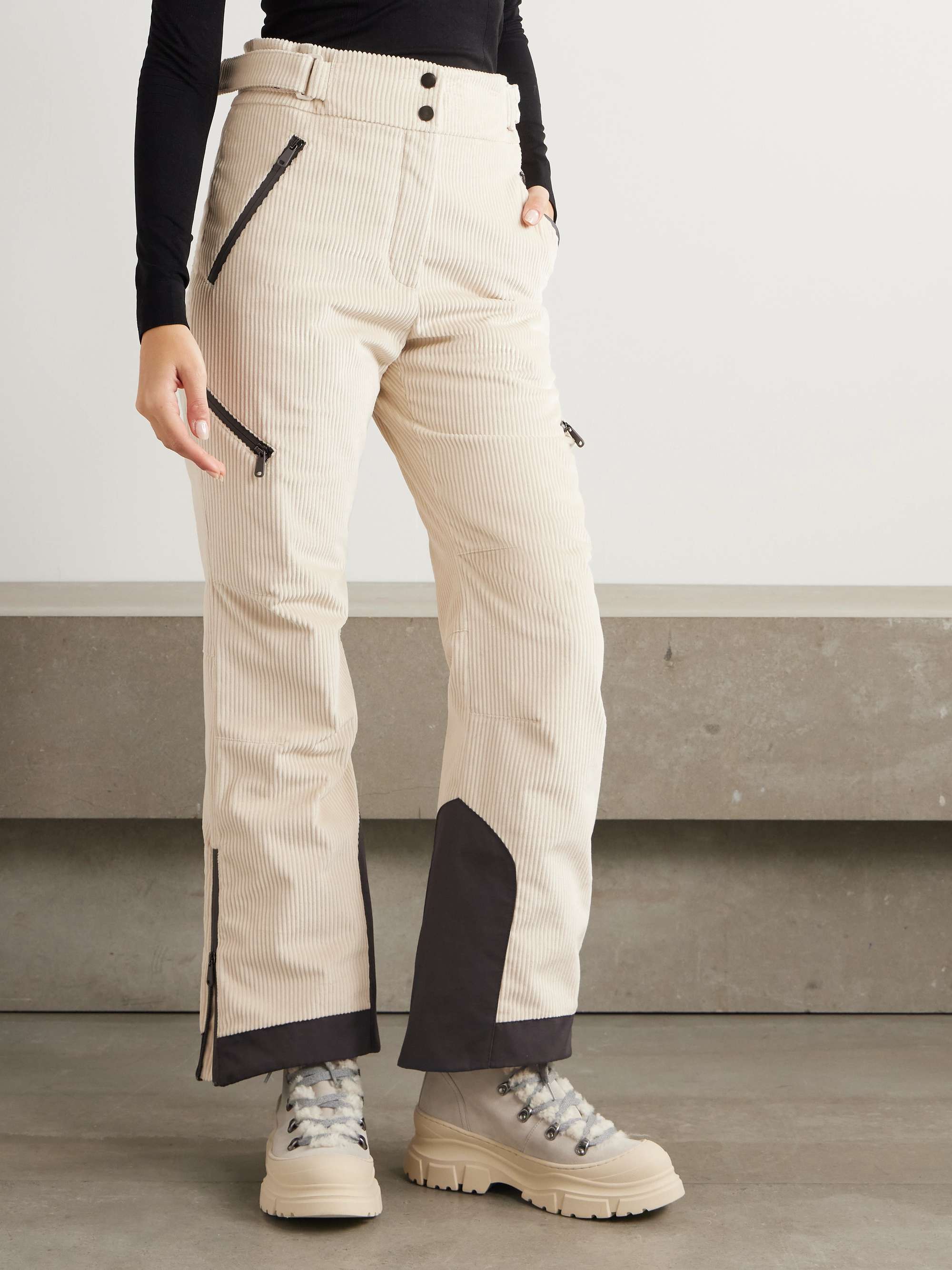 Padded cotton-corduroy flared ski pants view