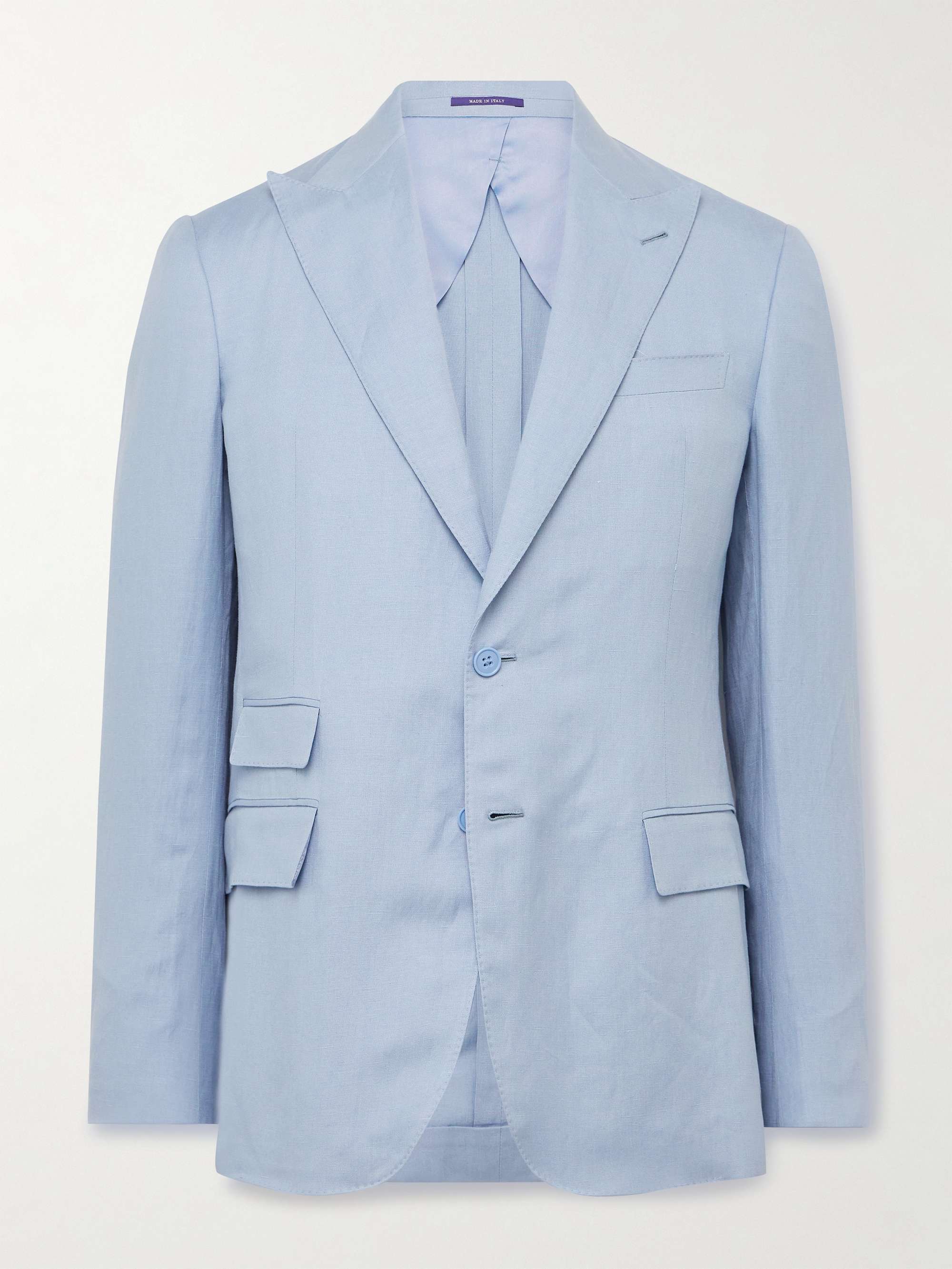 Slim-Fit Silk and Linen-Blend Suit Jacket view