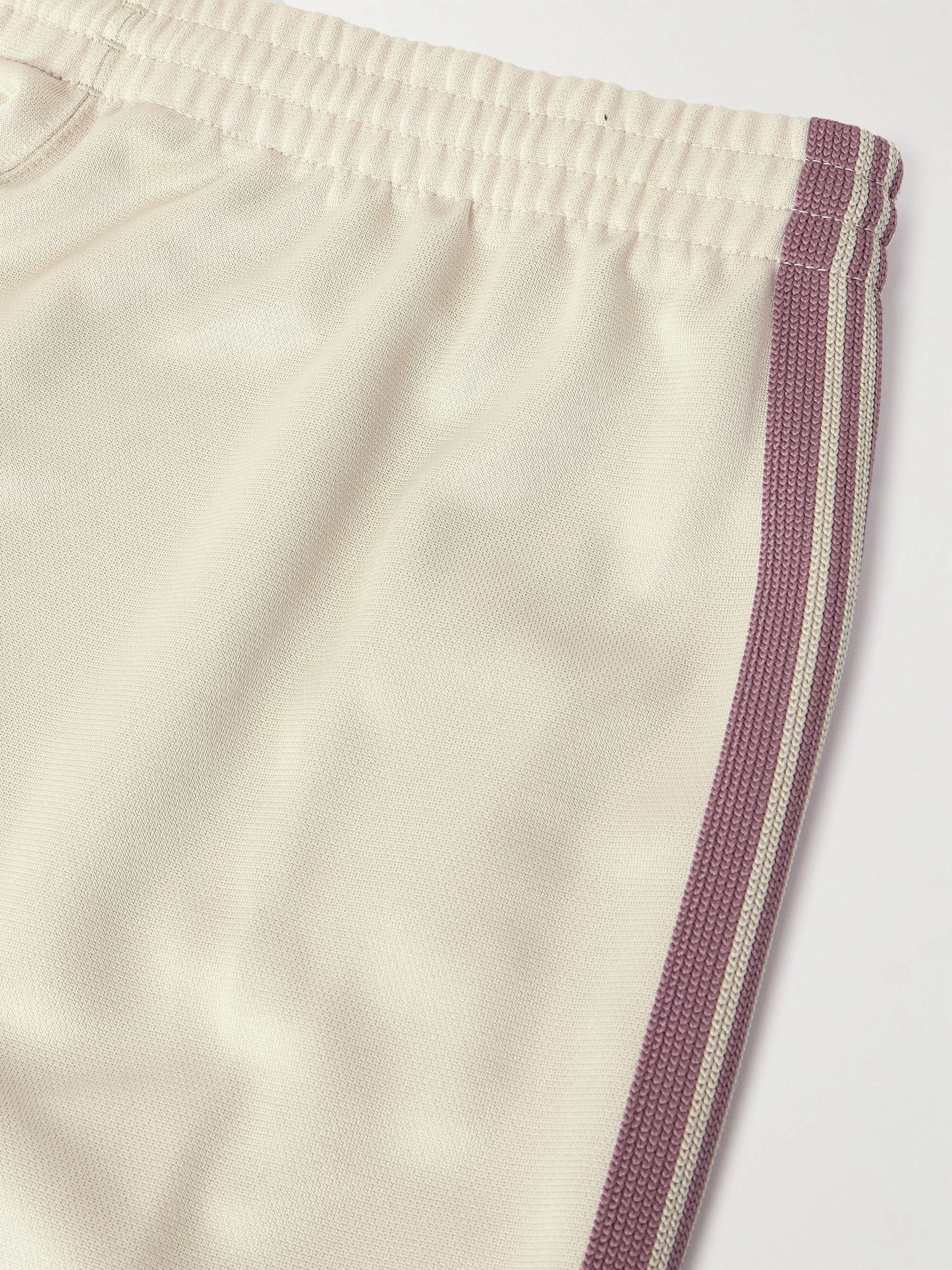 Straight-Leg Webbing-Trimmed Logo-Embroidered Tech-Jersey Track Pants view