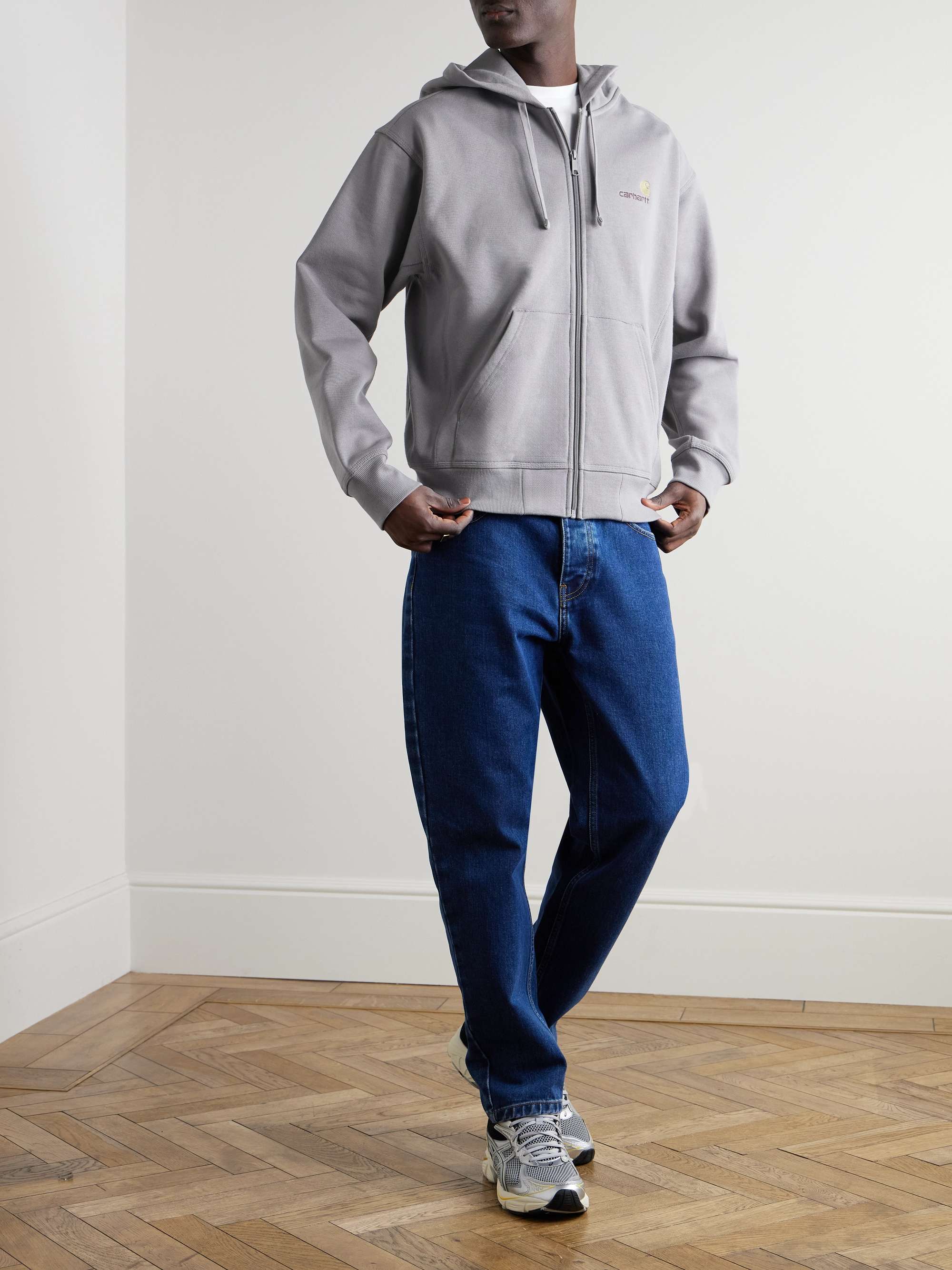 Logo-Embroidered Cotton-Blend Jersey Zip-Up Hoodie view