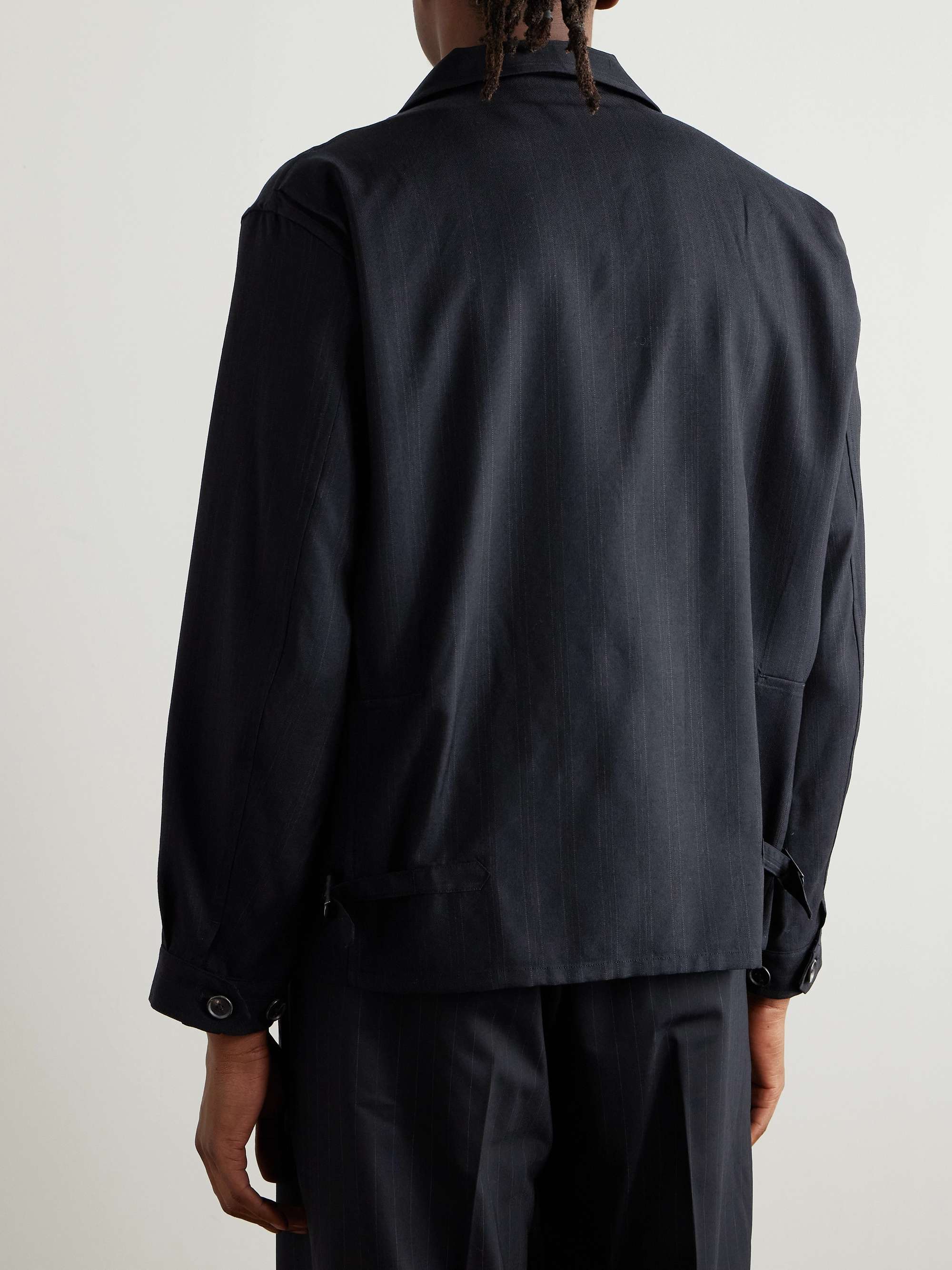 Fly Pinstriped Wool and Silk-Blend Twill Jacket view