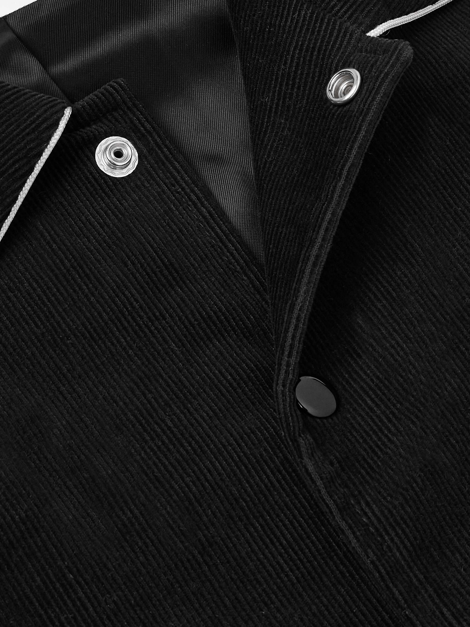 Satin-Trimmed Cotton-Corduroy Bomber Jacket view