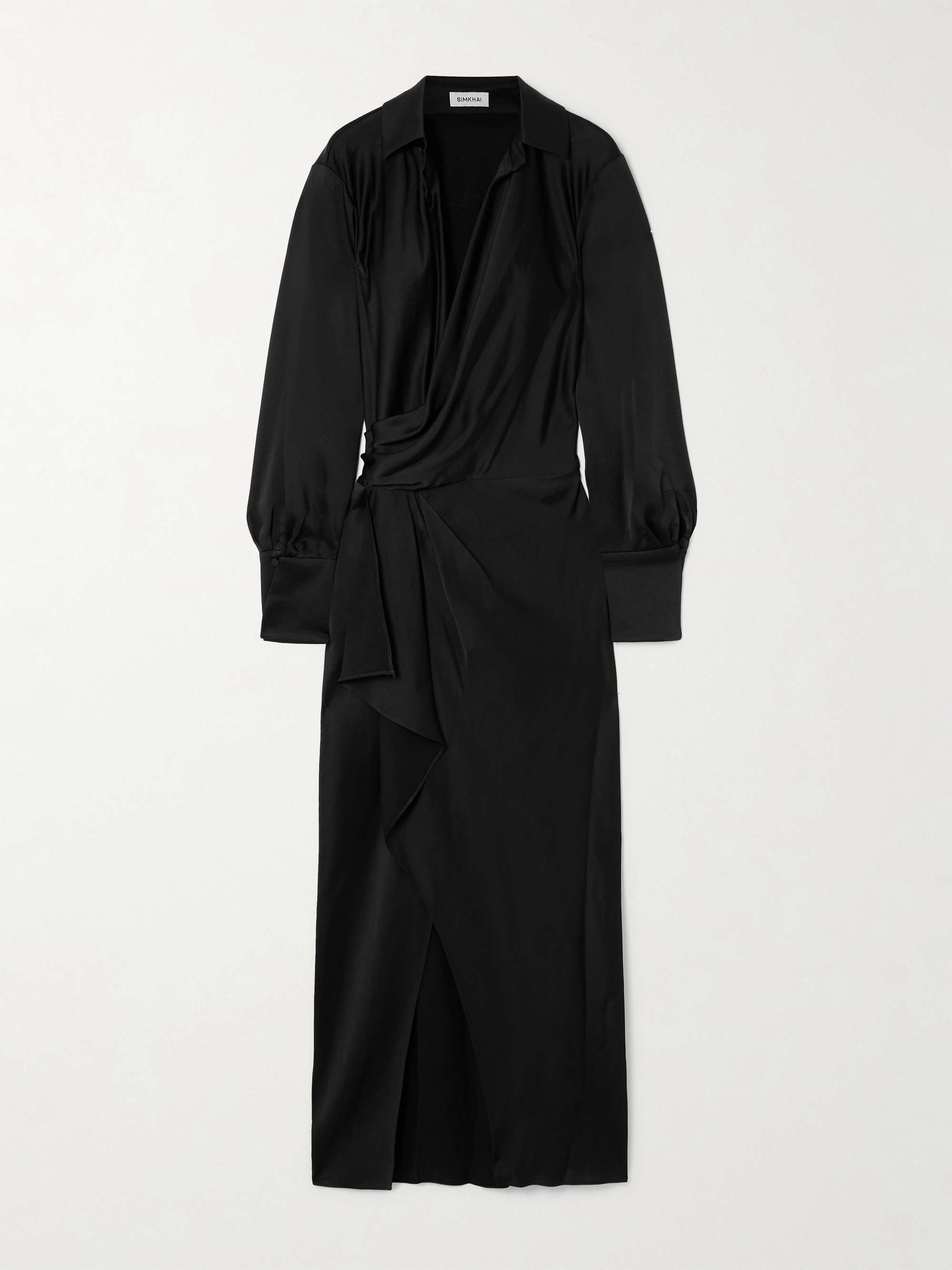 Talita draped wrap-effect satin midi dress view