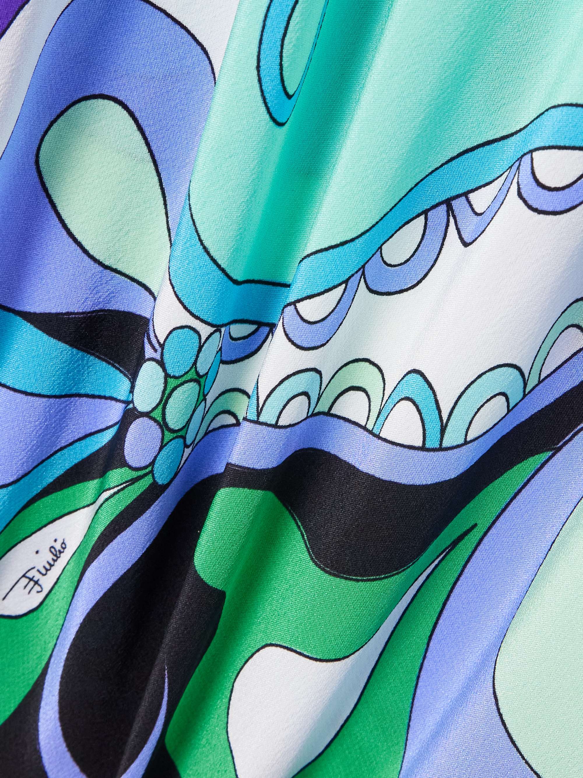 Printed silk crepe de chine maxi dress view