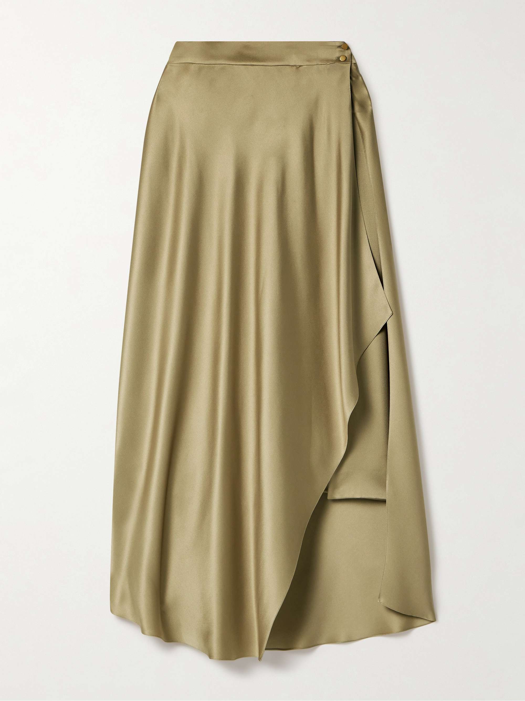 Layered silk-satin midi skirt view