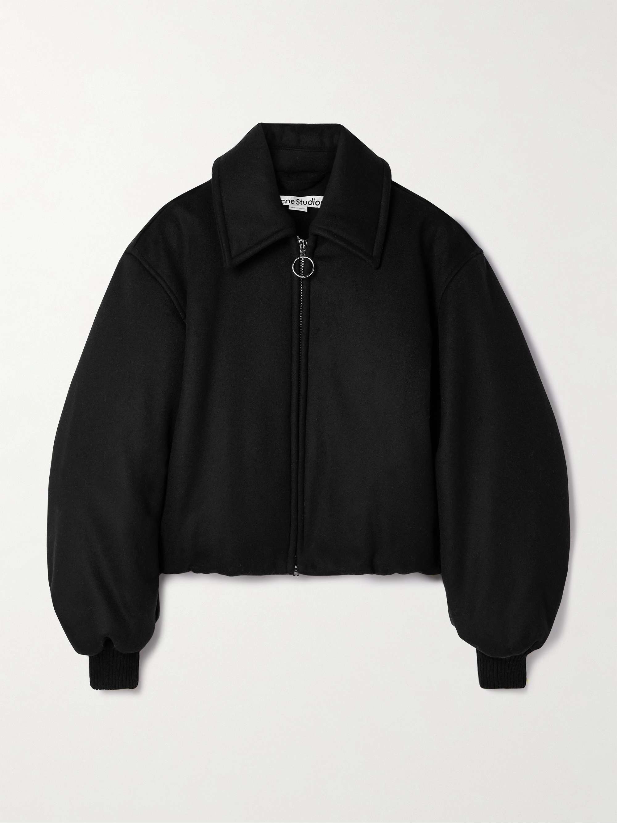 Wool-blend padded bomber jacket view