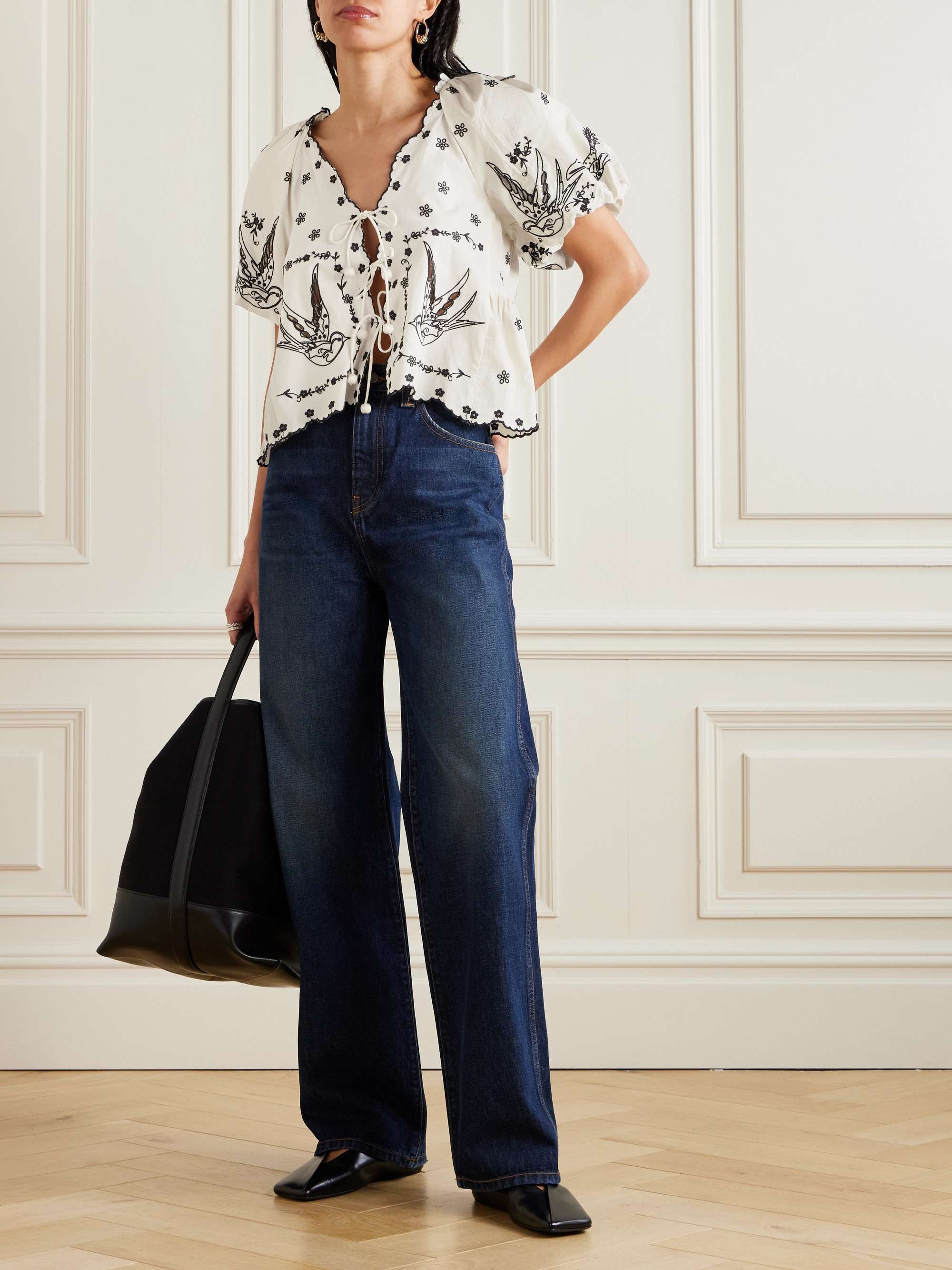 Kingsley embroidered cotton blouse view