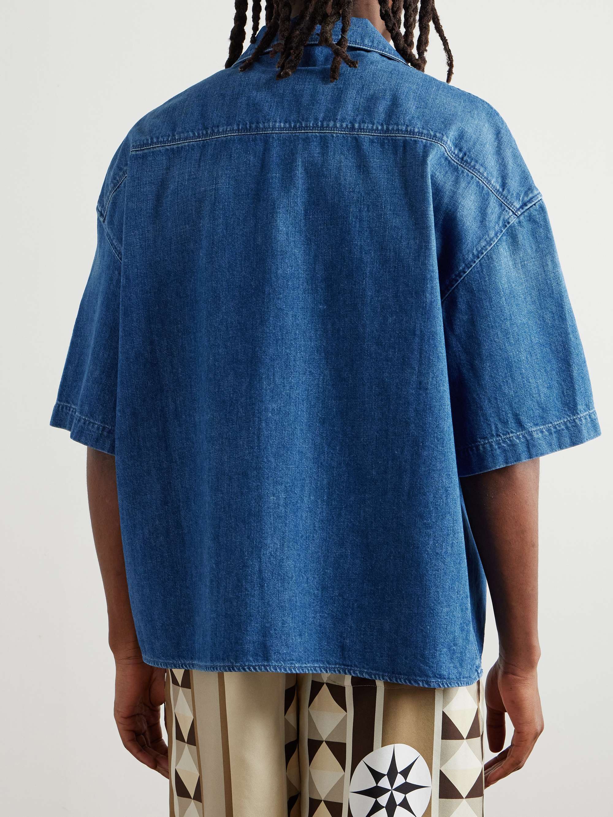 + Paula's Ibiza Logo-Embroidered Denim Shirt view