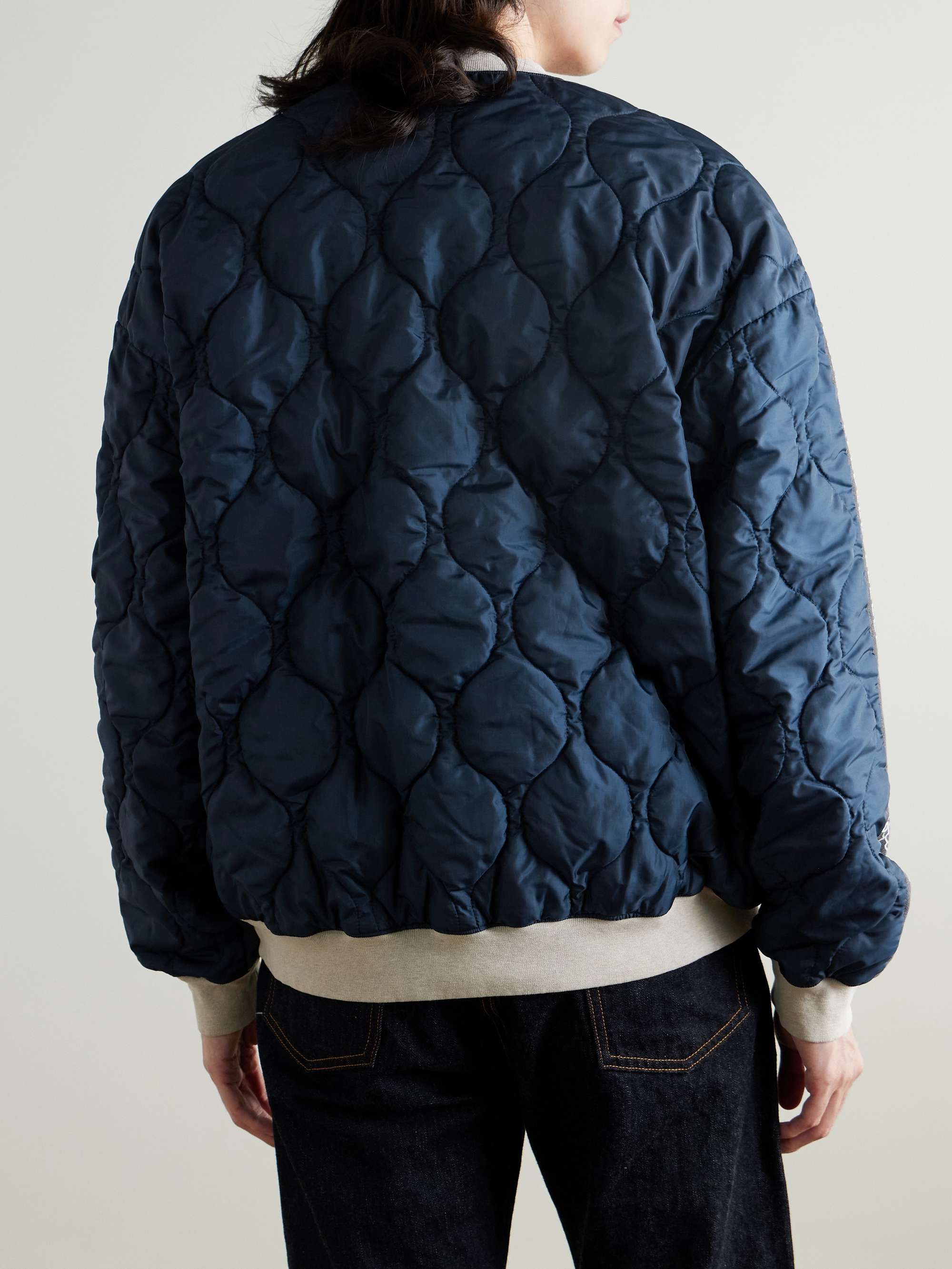 Bandana-Print Cotton-Jersey and Quilted Shell Sweatshirt view