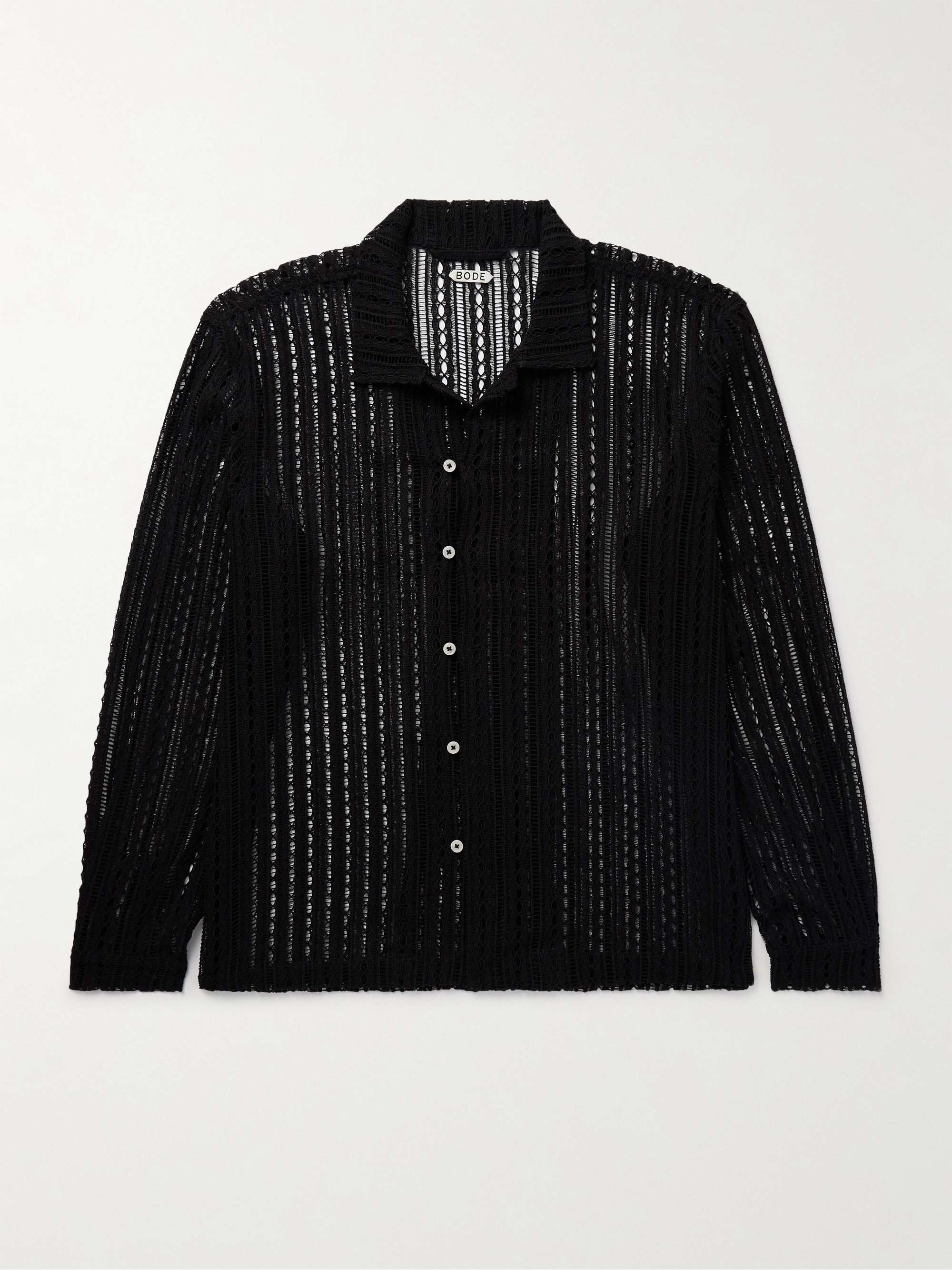 Meandering Camp-Collar Cotton-Lace Shirt view