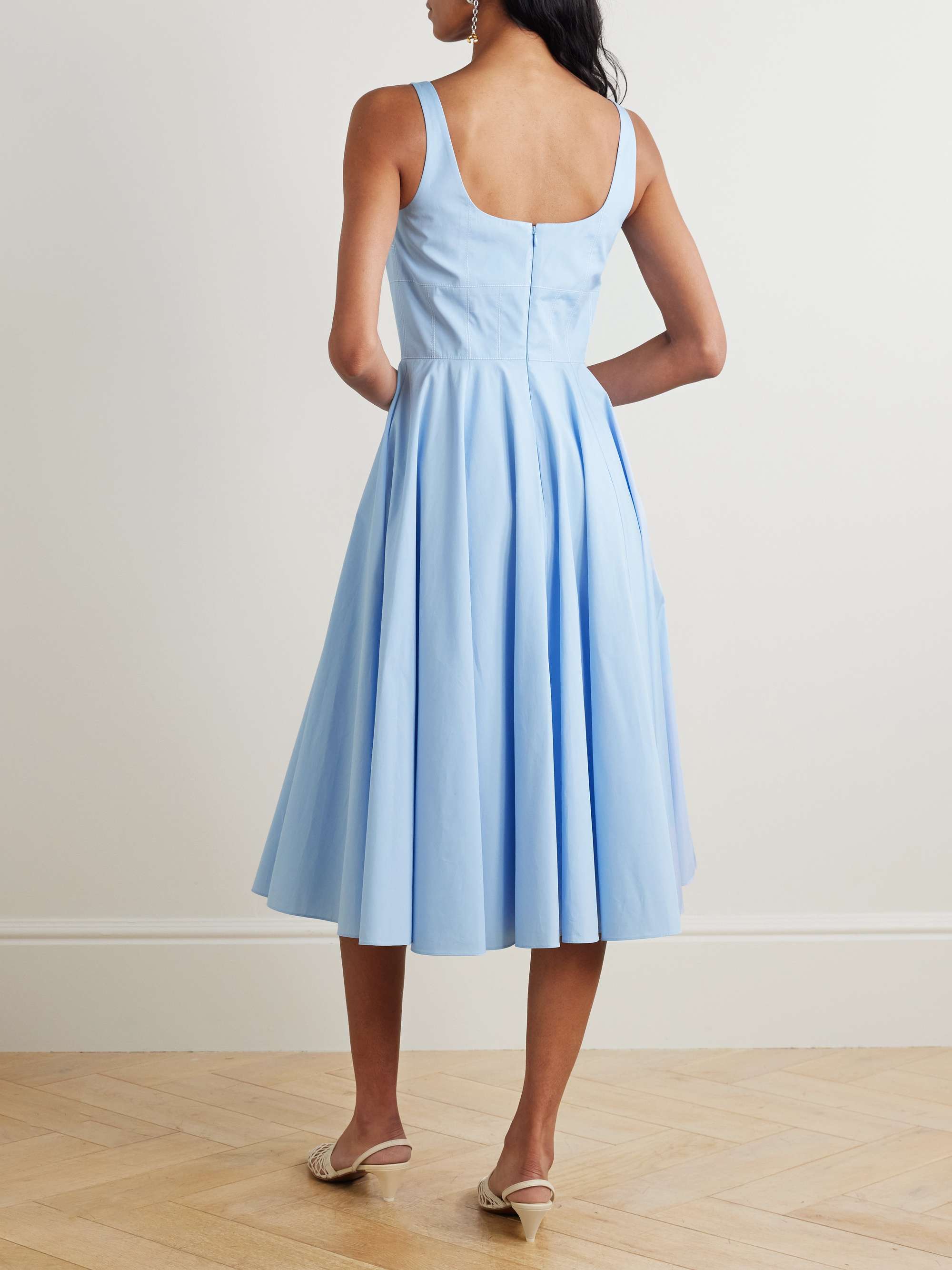 Nikush cotton-poplin midi dress view