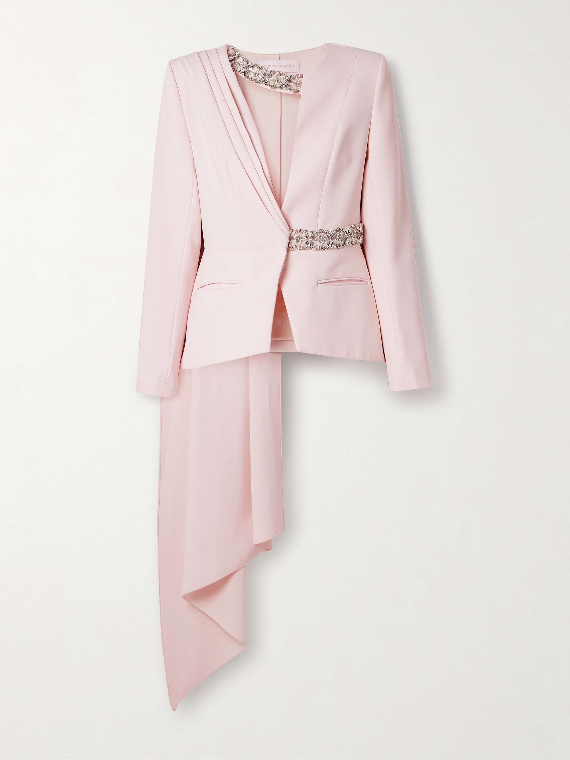 Sabina embellished draped crepe jacket view